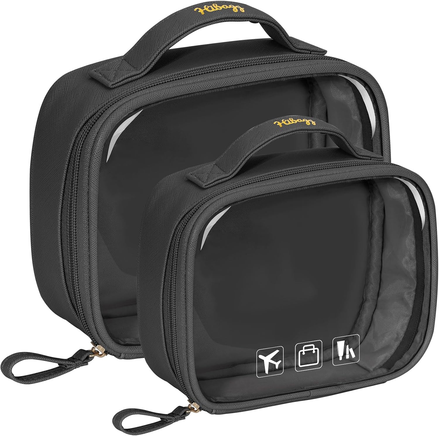 Hibagg Neceser de viaje, Negro -, Transparente