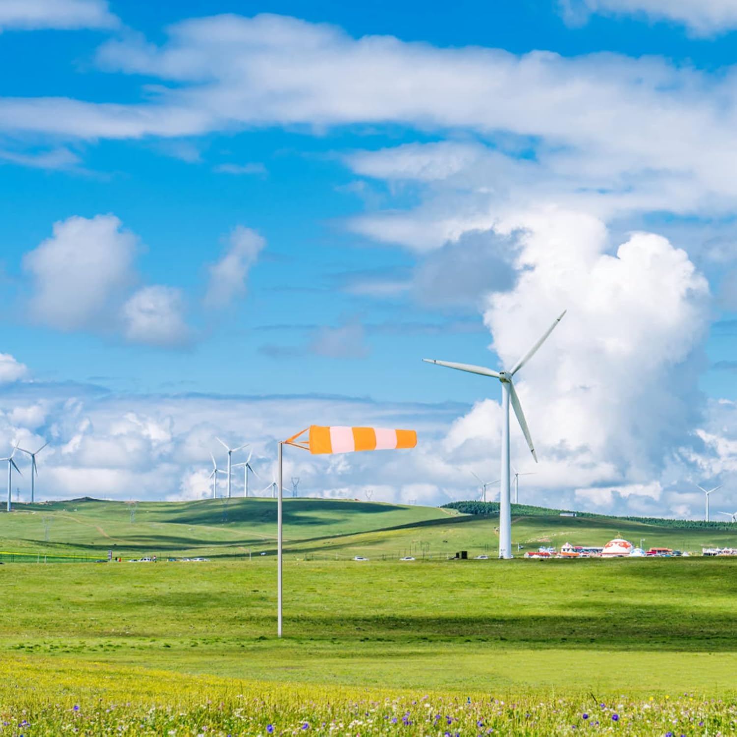 BESPORTBLE Windsock – Calcetines de viento para exteriores, resistentes para aeropuerto, para colgar en exteriores, con cinturón reflectante, para