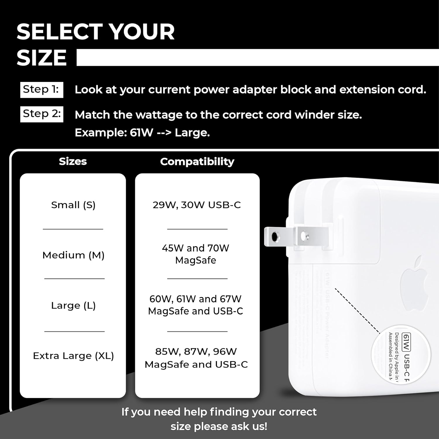 HumanCentric Enrollador de cable para organizador de cargador de MacBook, carrete de cable para cargadores de MacBook, funda de carga de viaje para