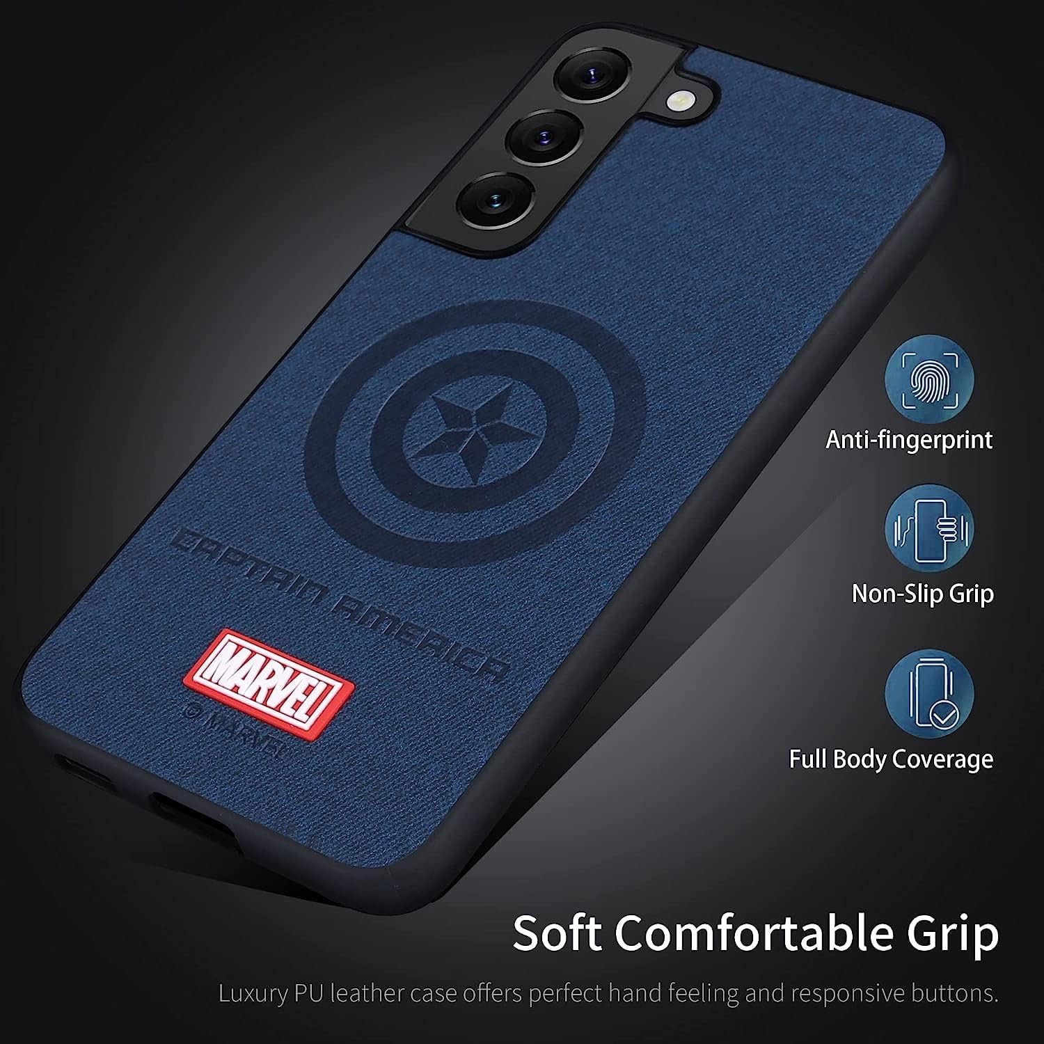 IRON SPIDER Funda para Galaxy S23 Plus 5G, con personaje de superhéroe, compatible con Samsung S23 Plus, funda de piel, color azul
