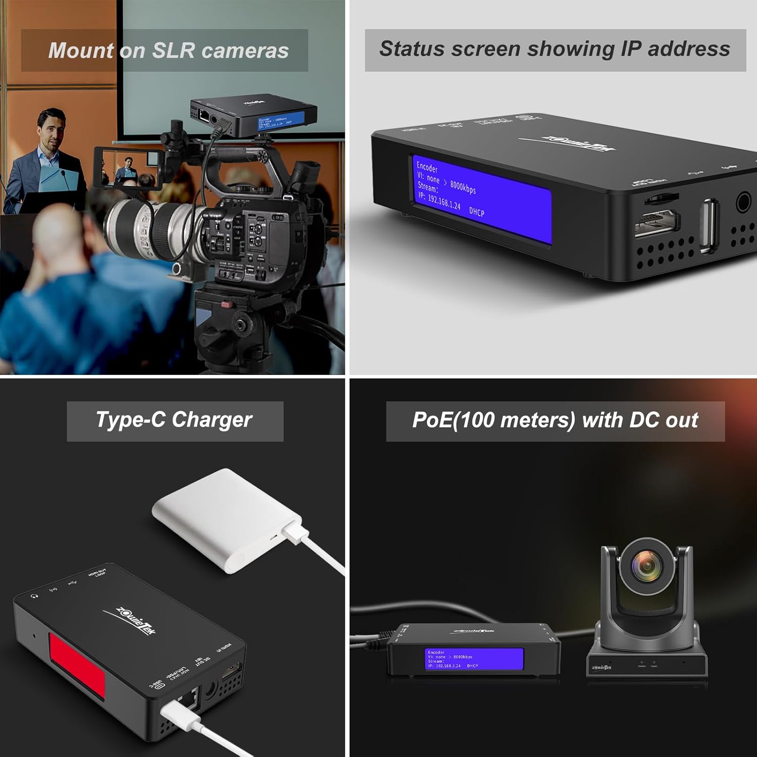 Codificadordecodificador de video HDMI 4K, ZowieBox, NDI  Convertidorreproductor HX3, grabadora de captura de video de paso, SRTRTMP (S)RTSP,