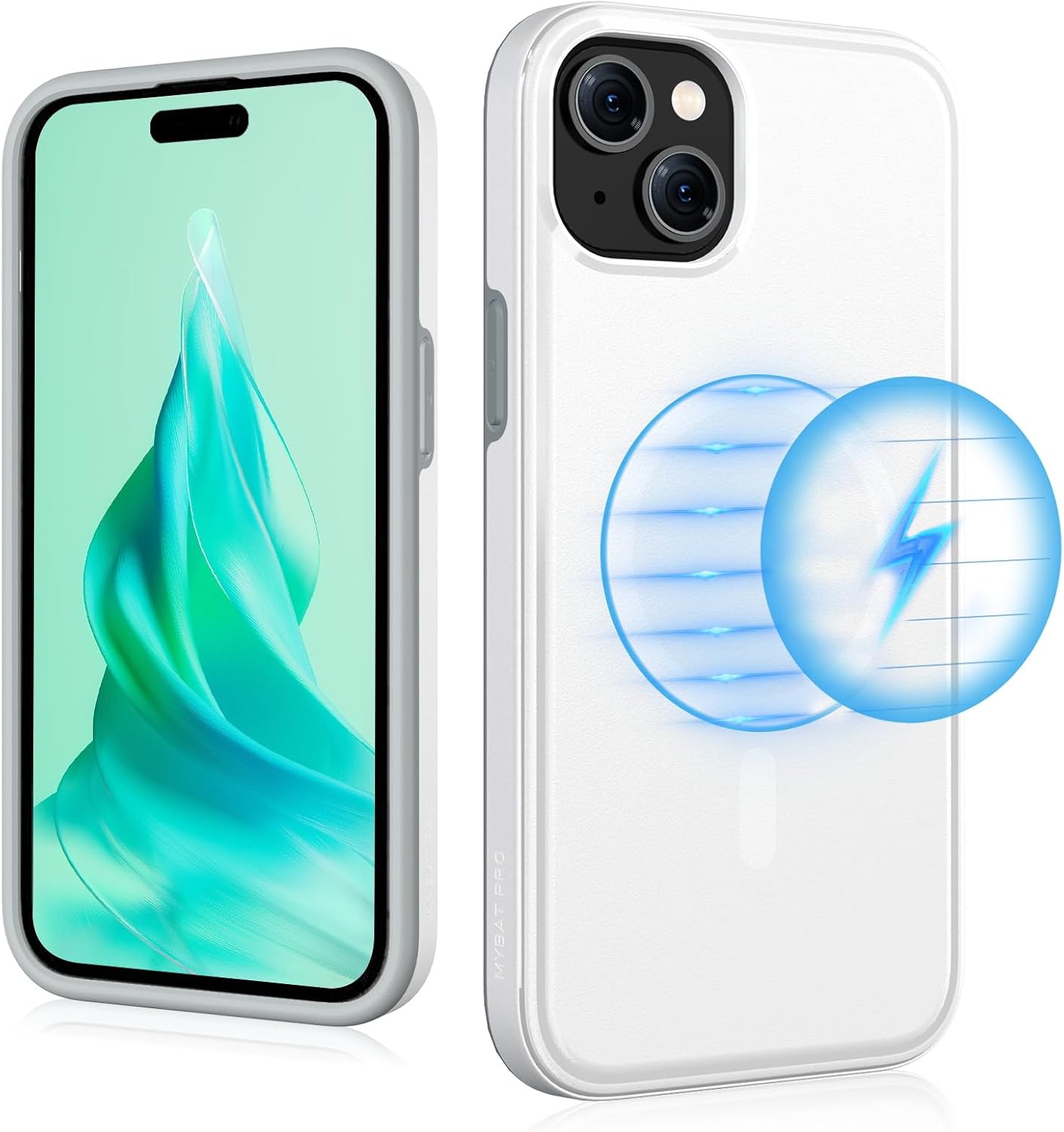 MYBAT PRO – Funda magnética para iPhone 15 de 6.1 pulgadas, compatible con MagSafe, funda delgada de la serie de fusibles, de policarbonato duro +