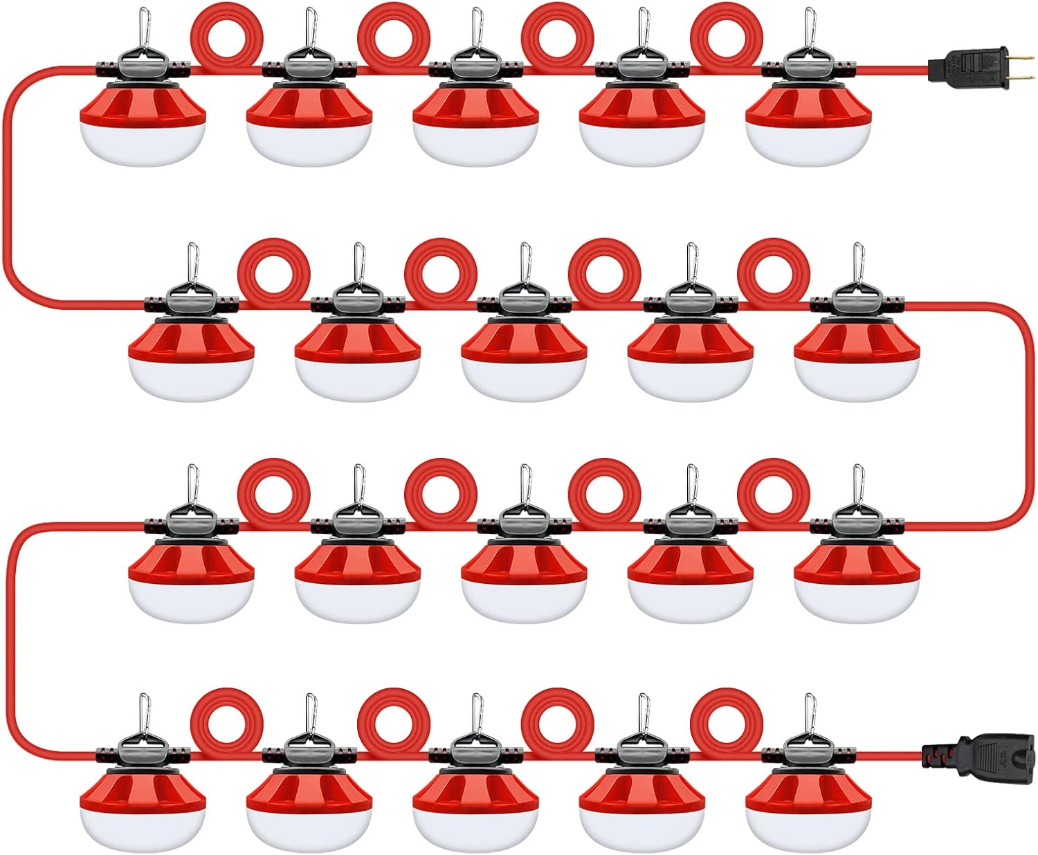 Cadena de luces LED de construcción de 200 pies, 200 W, 20000 lm, grado industrial, mejor para sitios de construcción, renovación, minas, cuevas,