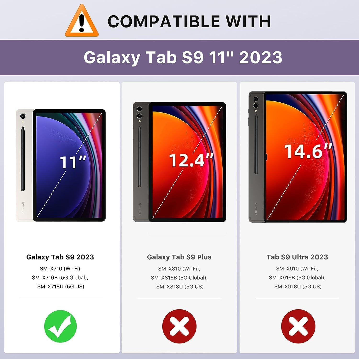 UUcovers Funda transparente para tableta Samsung Galaxy Tab S9 de 11 pulgadas (versión 2023) (modelo SM-X710X716BX718U) con soporte para bolígrafo