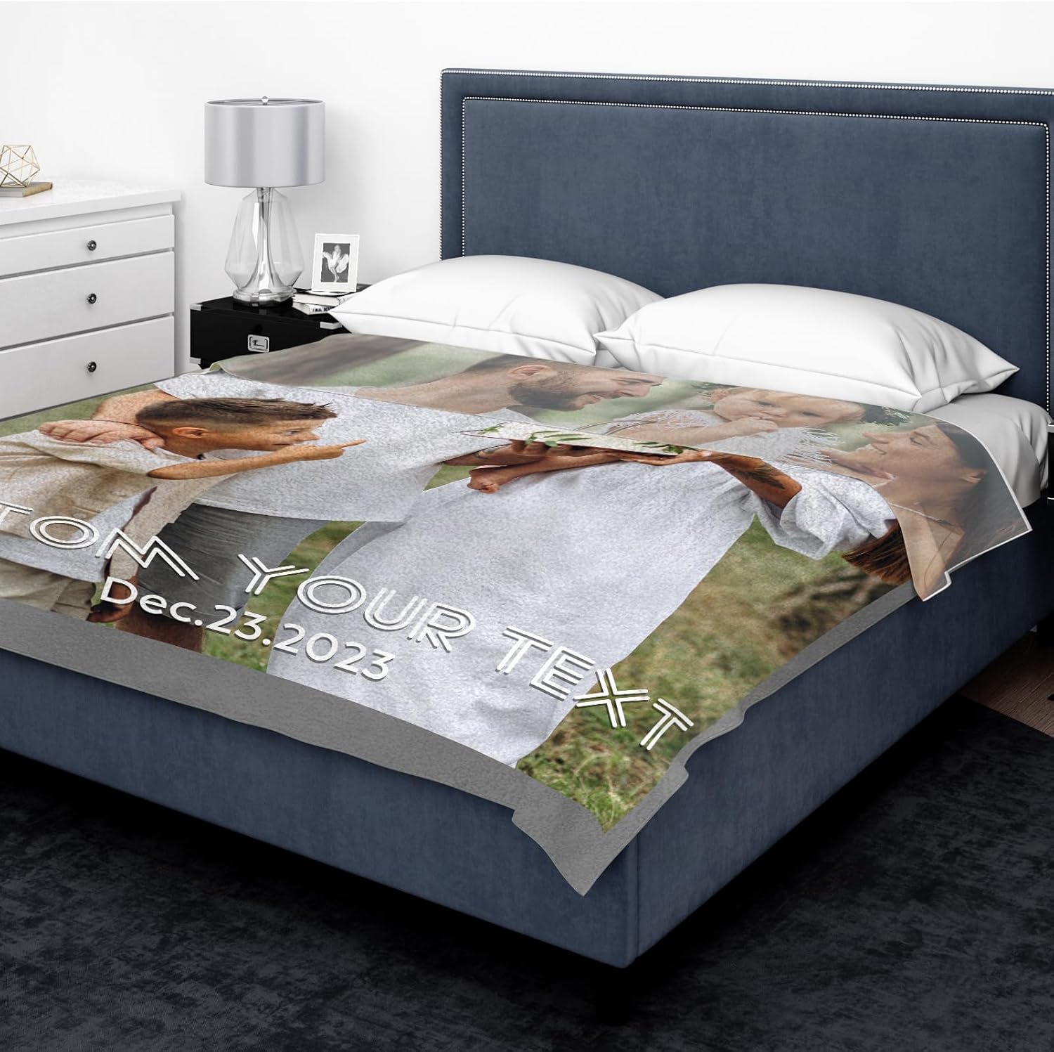 Manta personalizada con imagenfoto  Manta de franela personalizada para mujeres y hombres  Manta personalizada para regalos de Navidad, San