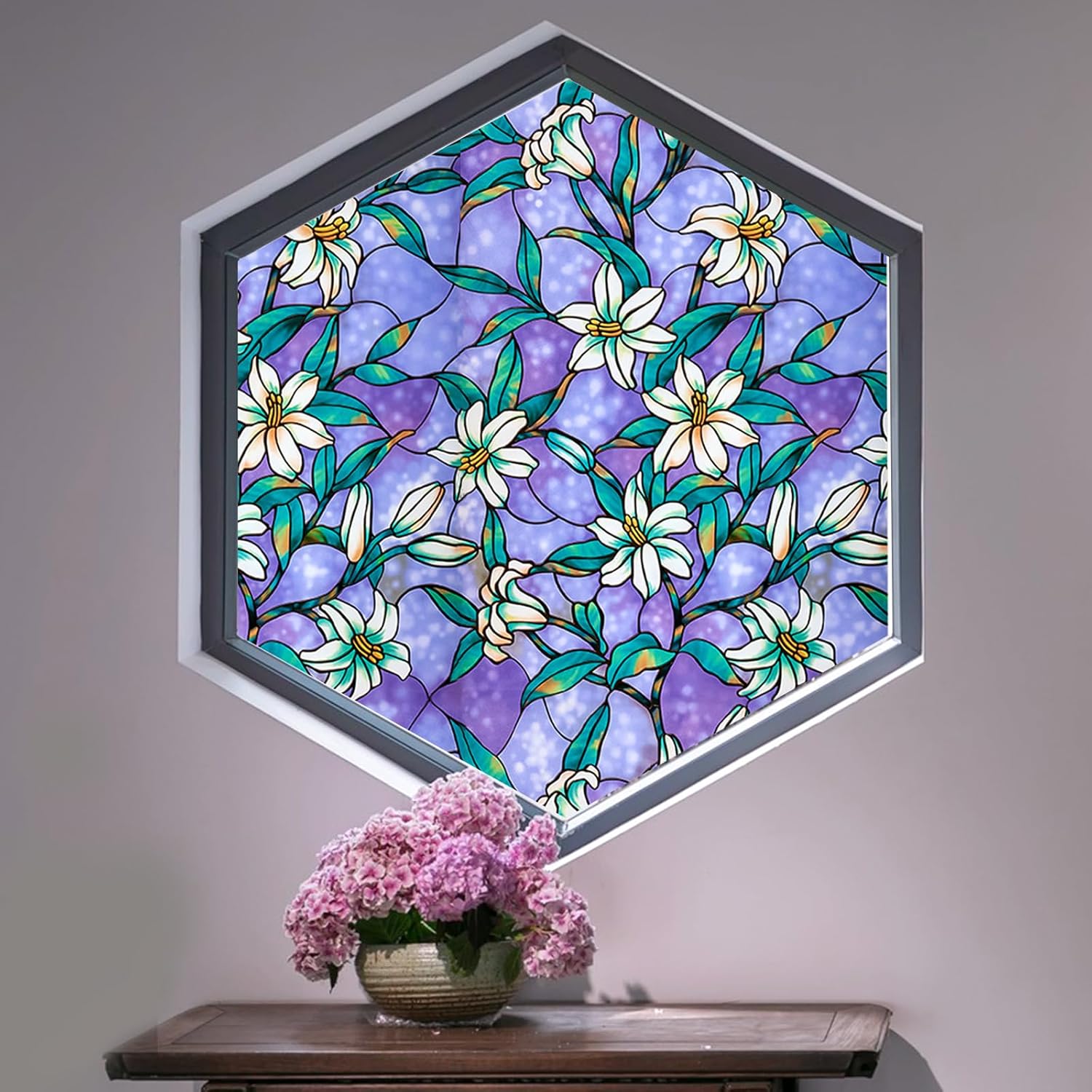 Coavas – Película decorativa para ventana, tipo vitral, tinte esmerilado, de vinilo estático, sin pegamento, para la privacidad completa en el hogar