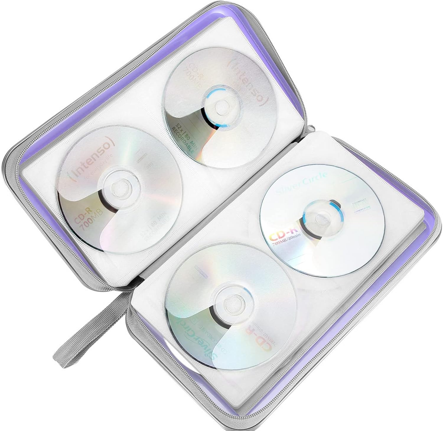 Estuche para CD, capacidad para 80 unidades, para CDDVD, cartera, de plástico duro, CD y DVD, carpetas de almacenamiento para automóvil, hogar,