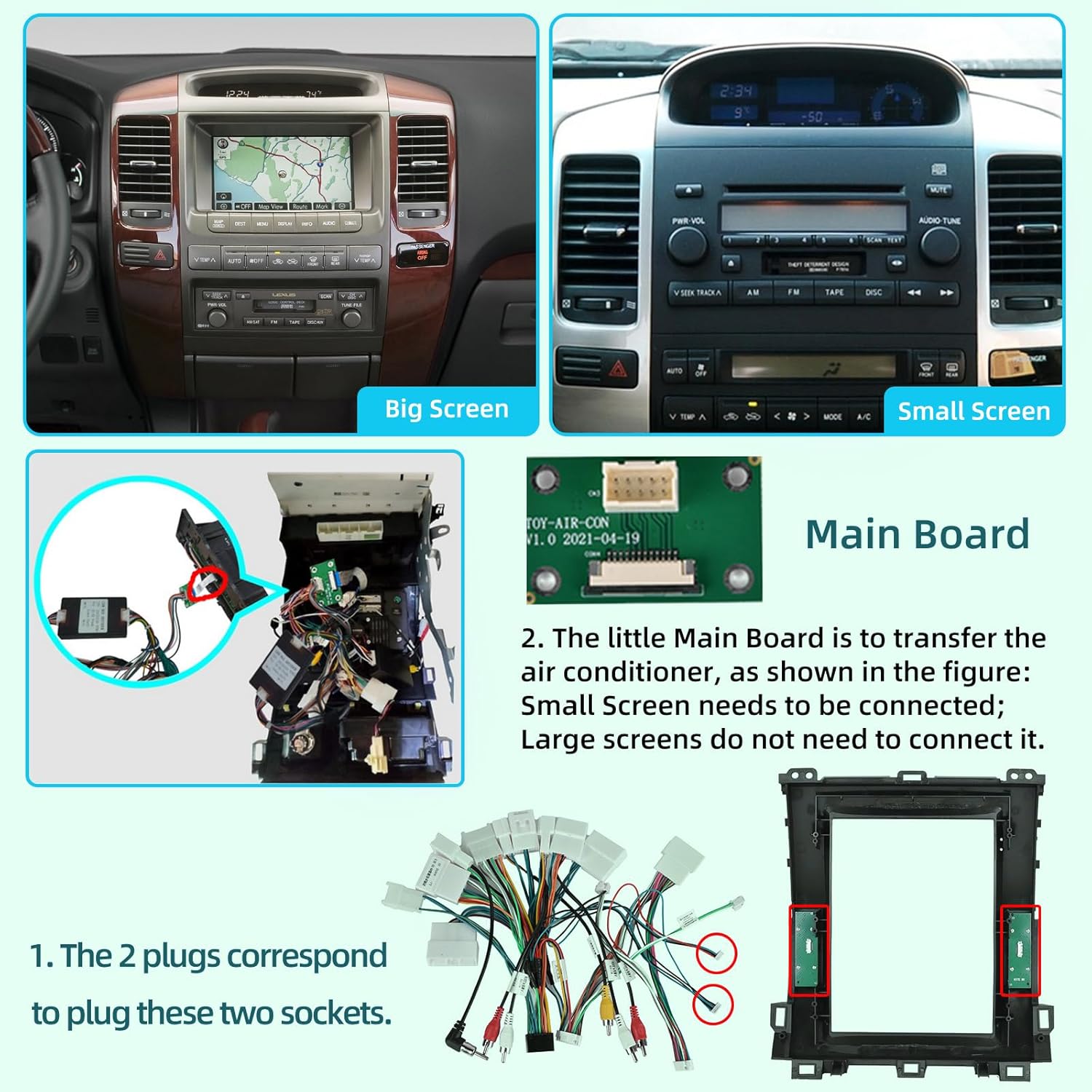 2G+64G Android 13 Radio de coche para Lexus GX470 Toyota Prado 2002-2009, pantalla táctil vertical estéreo de 9.7 pulgadas, Apple CarplayAndroid