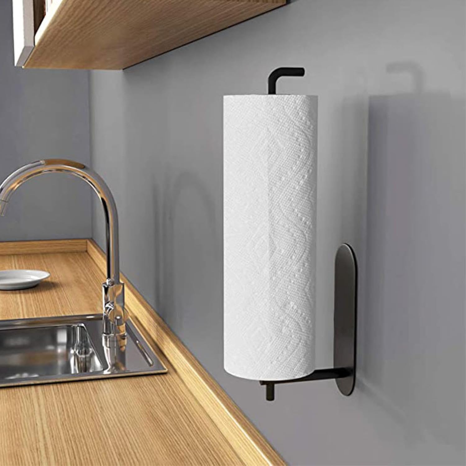 Papel absorbente de aceite no perforado, titular de la toalla de papel de envoltura de plástico, Estante de papel de rollo, Estante multifunción,