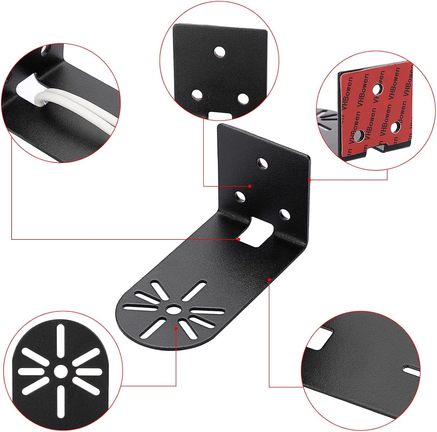 Sumnacon Estante de pared para cámara, 3 piezas, estante de pared pequeño de metal con adhesivo, estante flotante pequeño universal para cámaras de
