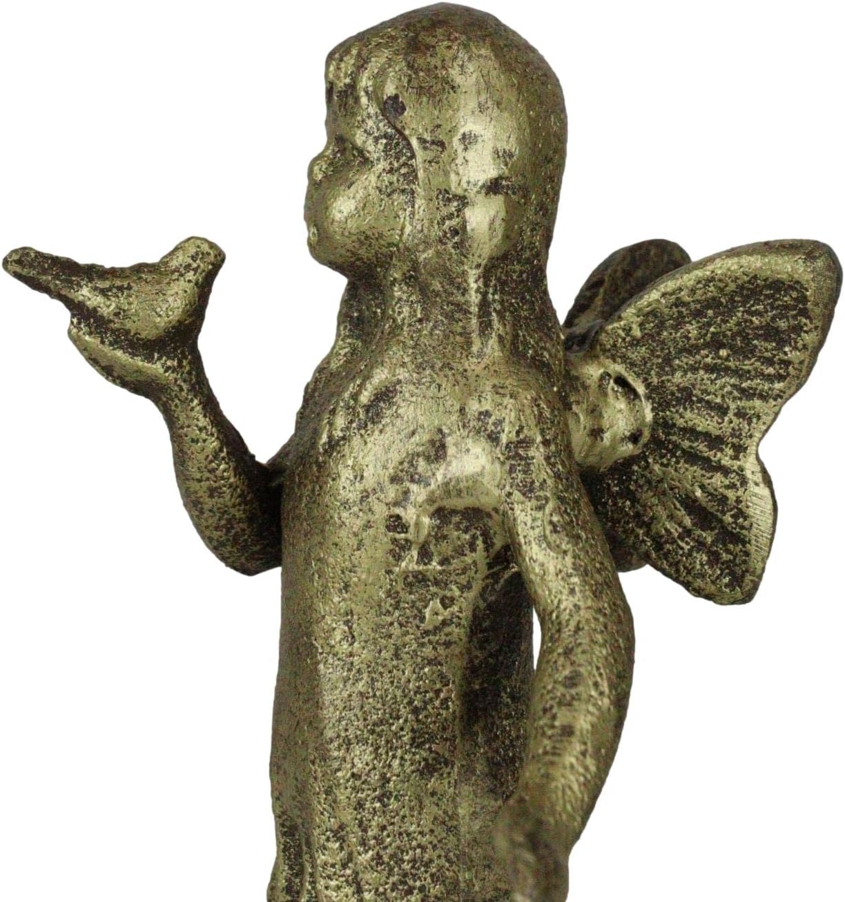 Ebros Gift Hierro fundido rústico con acabado antiguo encantado de hadas de jardín de hadas con figura de pájaro azul de 7 pulgadas de alto, ideas