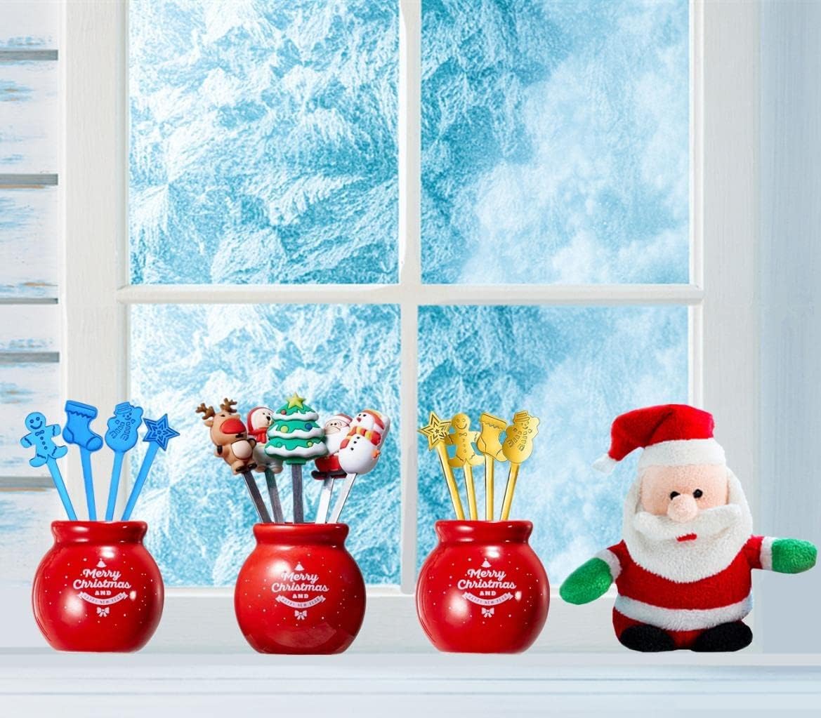 8 cucharas de Navidad de acero inoxidable para té, sopa de leche, café, cucharas para mezclar, postre, pastel, helado, decoración de vajilla de