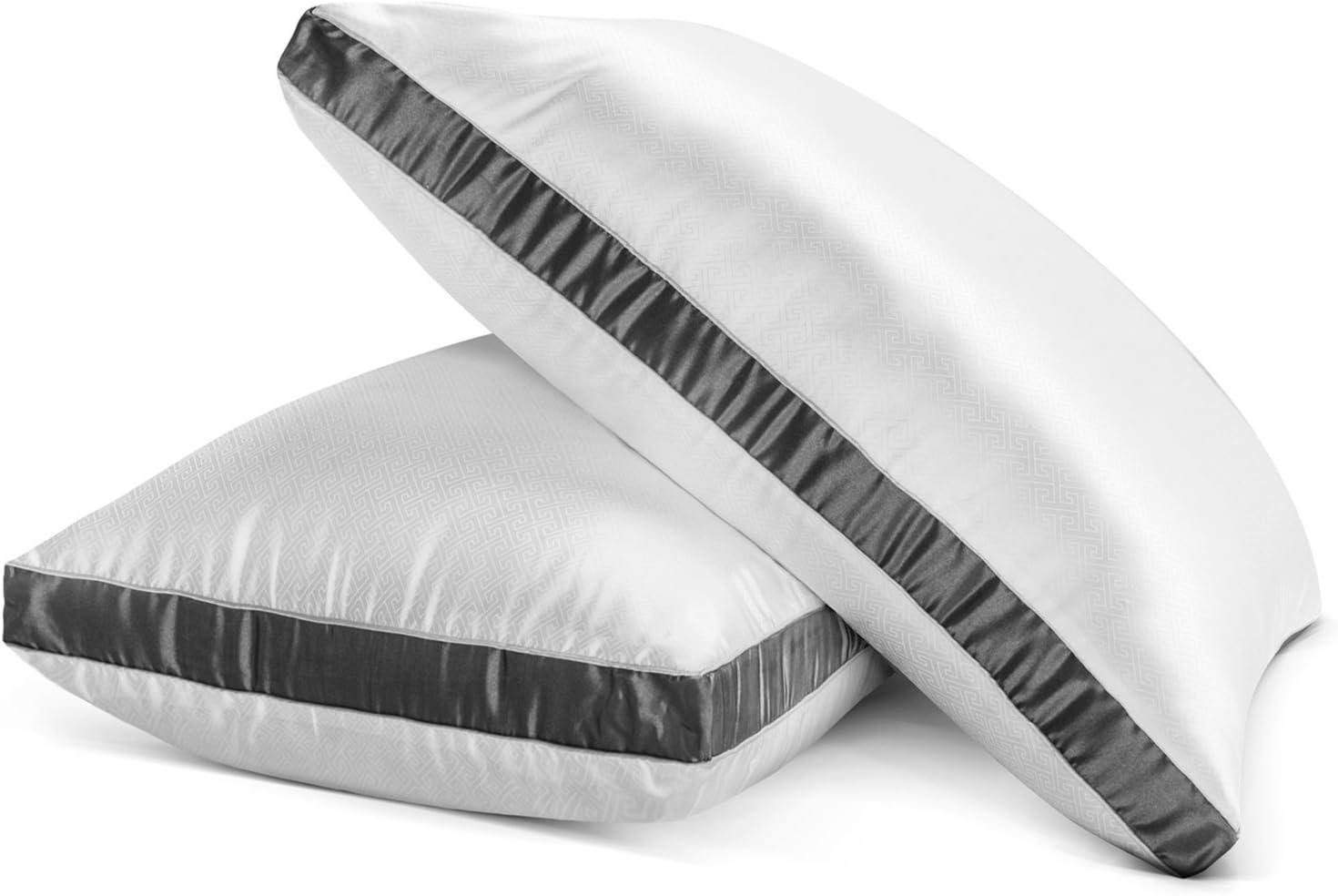 Restorology Genius Pillow (paquete de 2) almohada rellena de fibra de gel refrescante de felpa de calidad de hotel con refuerzo de satén,