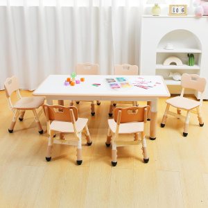 SEZERIYA Juego de mesa y silla para niños, mesa de estudio y mesa de comedor, escritorio para niños y niñas de 2 a 12 años, mesa de altura ajustable SEZERIYA Juego de mesa y silla para niños, mesa de estudio y mesa de comedor, escritorio para niños y niñas de 2 a 12 años, mesa de altura ajustable
