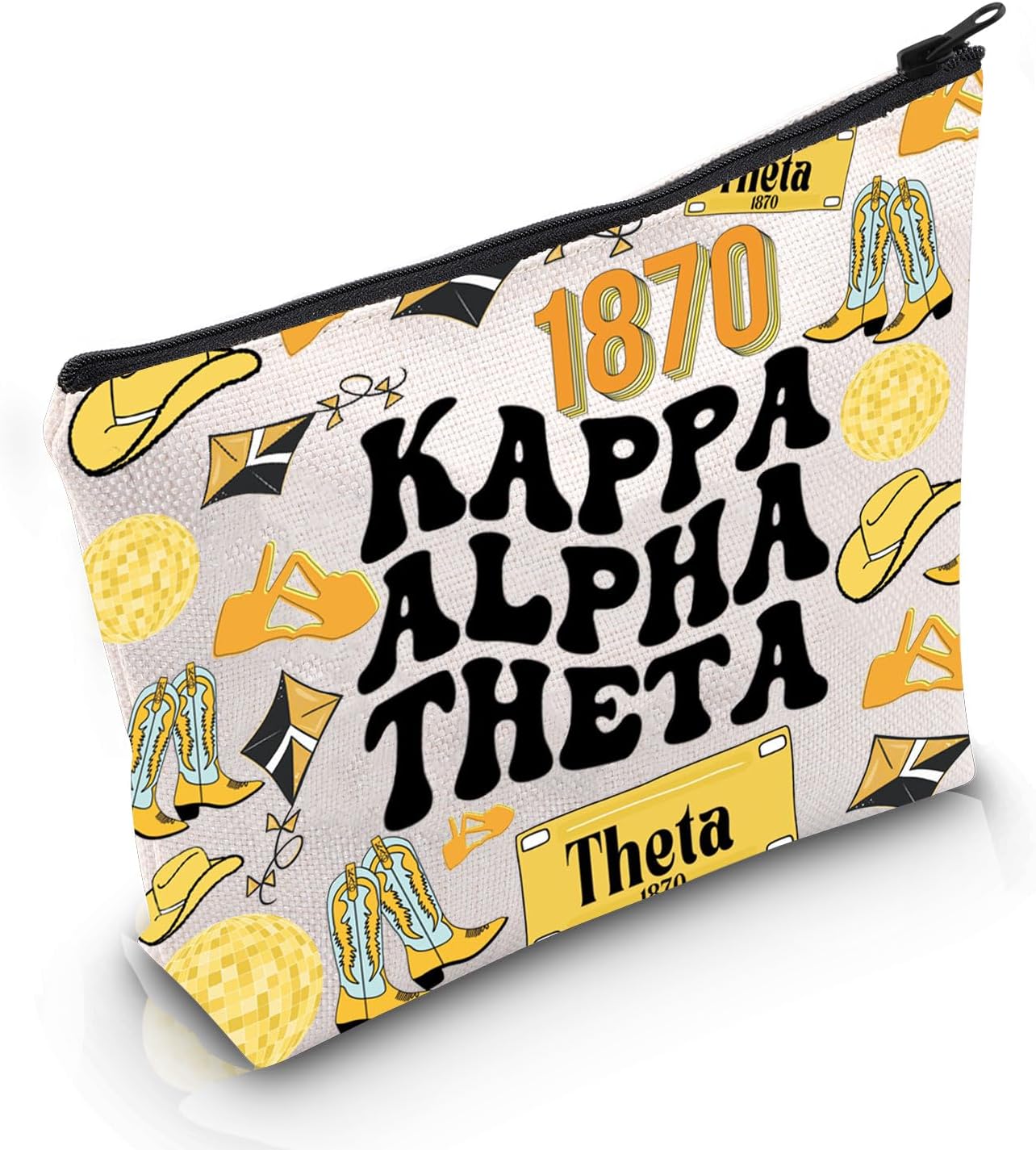 POFULL Theta Letras Griegas Regalo Hermandad Bolsa Cosmética Theta Regalo Parafernalia Griega