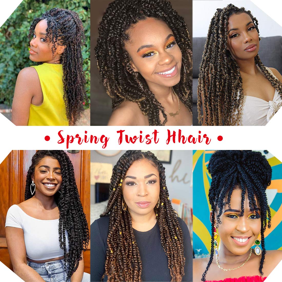 Paquete de 3 extensiones de trenzas de pelo muy rizado o trenzas africanas de pelo sintético de fibra resistente