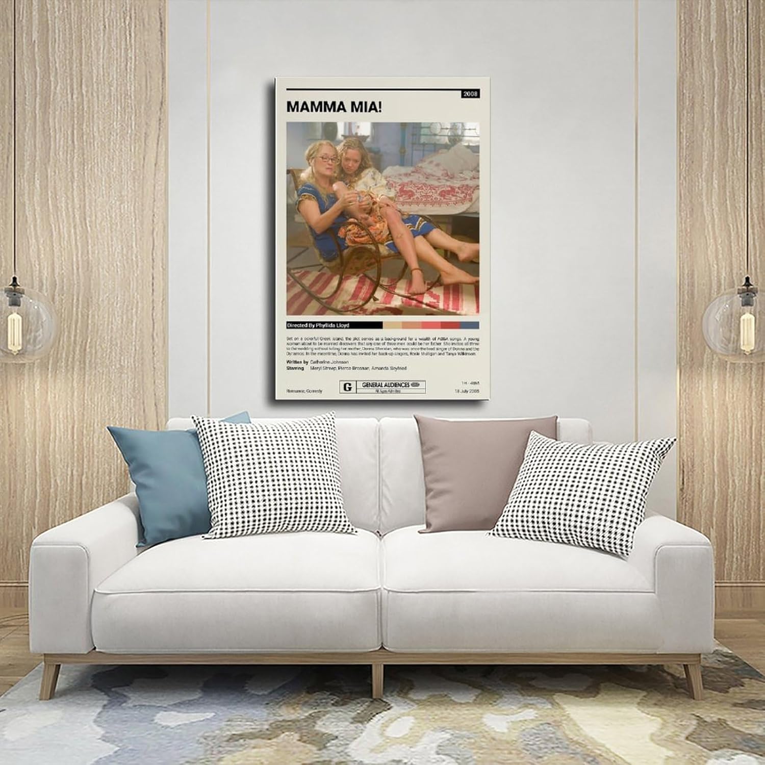 shitou Póster clásico retro de película de Mamma Mia! – Póster de lienzo para decoración de pared, decoración estética de habitación, regalos sin