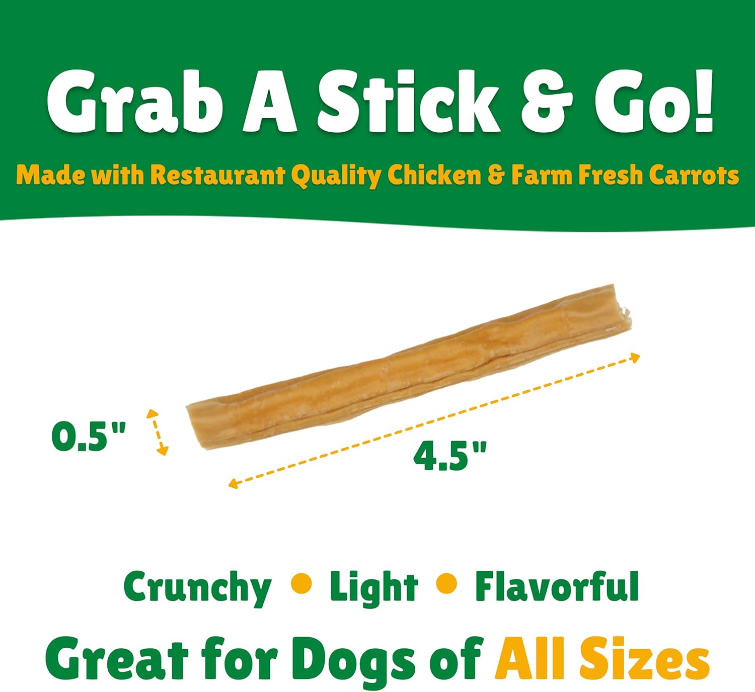 Lucky Premium Treats Lucky Shorty Slims – Golosinas para perros de zanahoria y pollo, palitos crujientes para masticar con pollo real y zanahoria