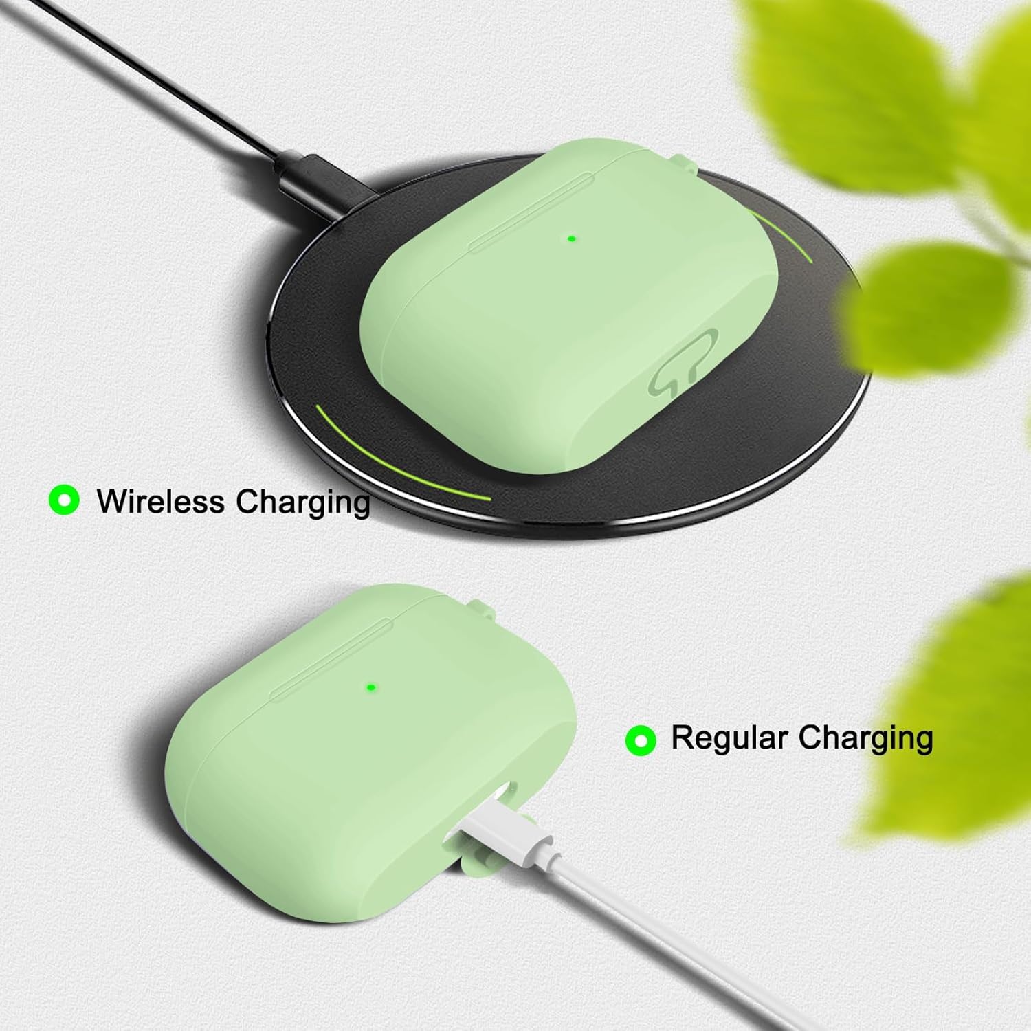 Funda compatible con Airpods Pro, funda de silicona suave con kit de limpieza y puntas de repuesto para las orejas, funda protectora que absorbe los