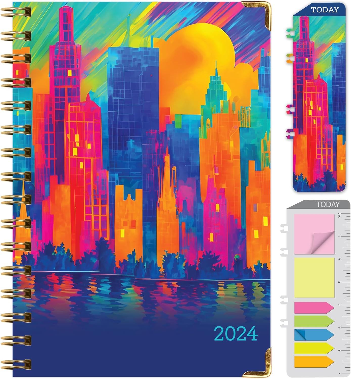 Agenda 2024 de tapa dura (noviembre de 2023 a diciembre de 2024) Agenda diaria, semanal, mensual y anual, de 5.5 x 8 pulgadas, marcapáginas, carpeta