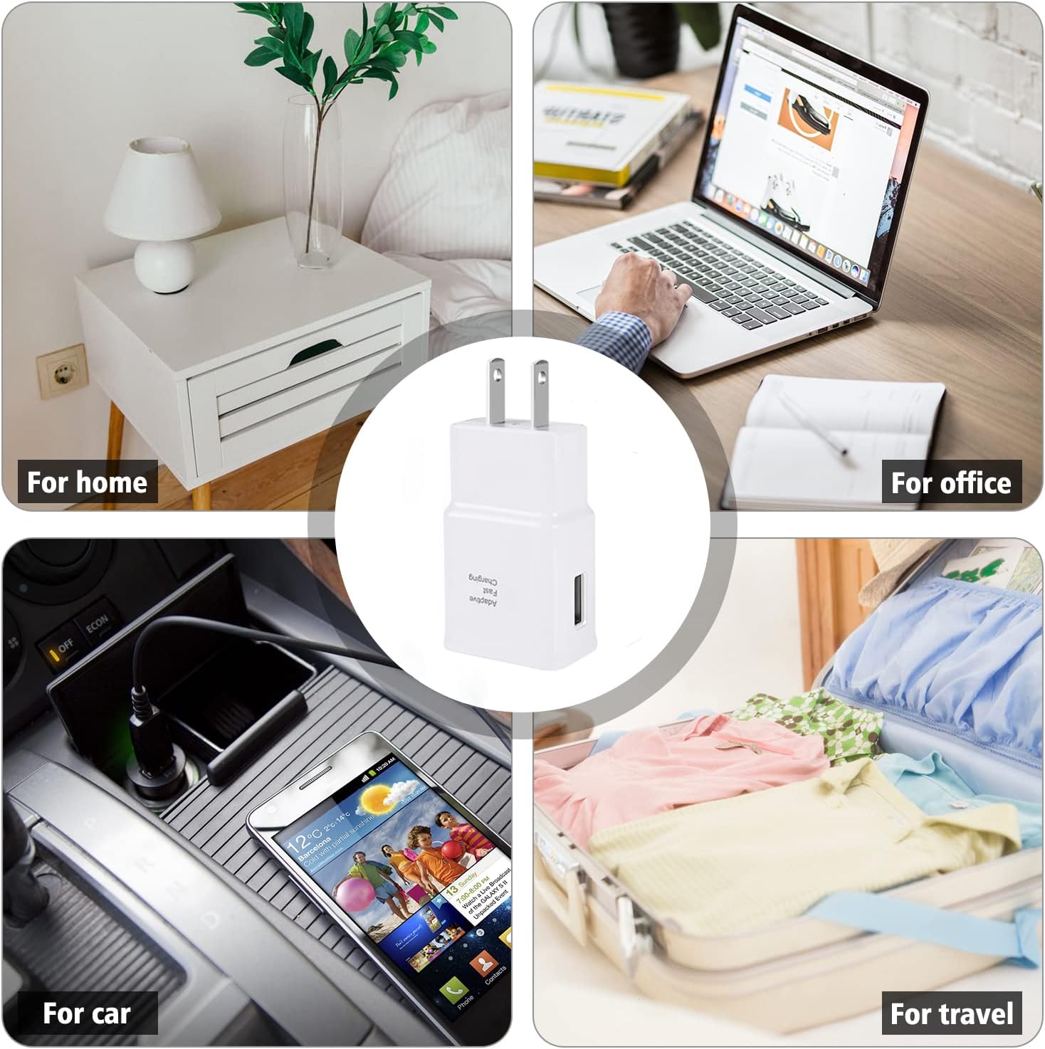 Kit de cargador rápido tipo C con cable USB tipo C de 5 pies para Samsung Galaxy S8S9S10S10 PlusS10ES20S20 PlusS21S21 UltraS22S22 PlusS22