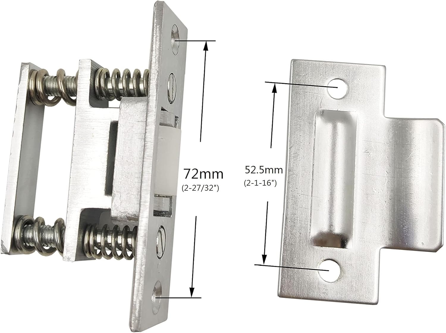 HCE402-US26D – Pestillo de rodillo de latón resistente para puertas con T Strike de 2-34 pulgadas, cromo satinado, paquete de 1