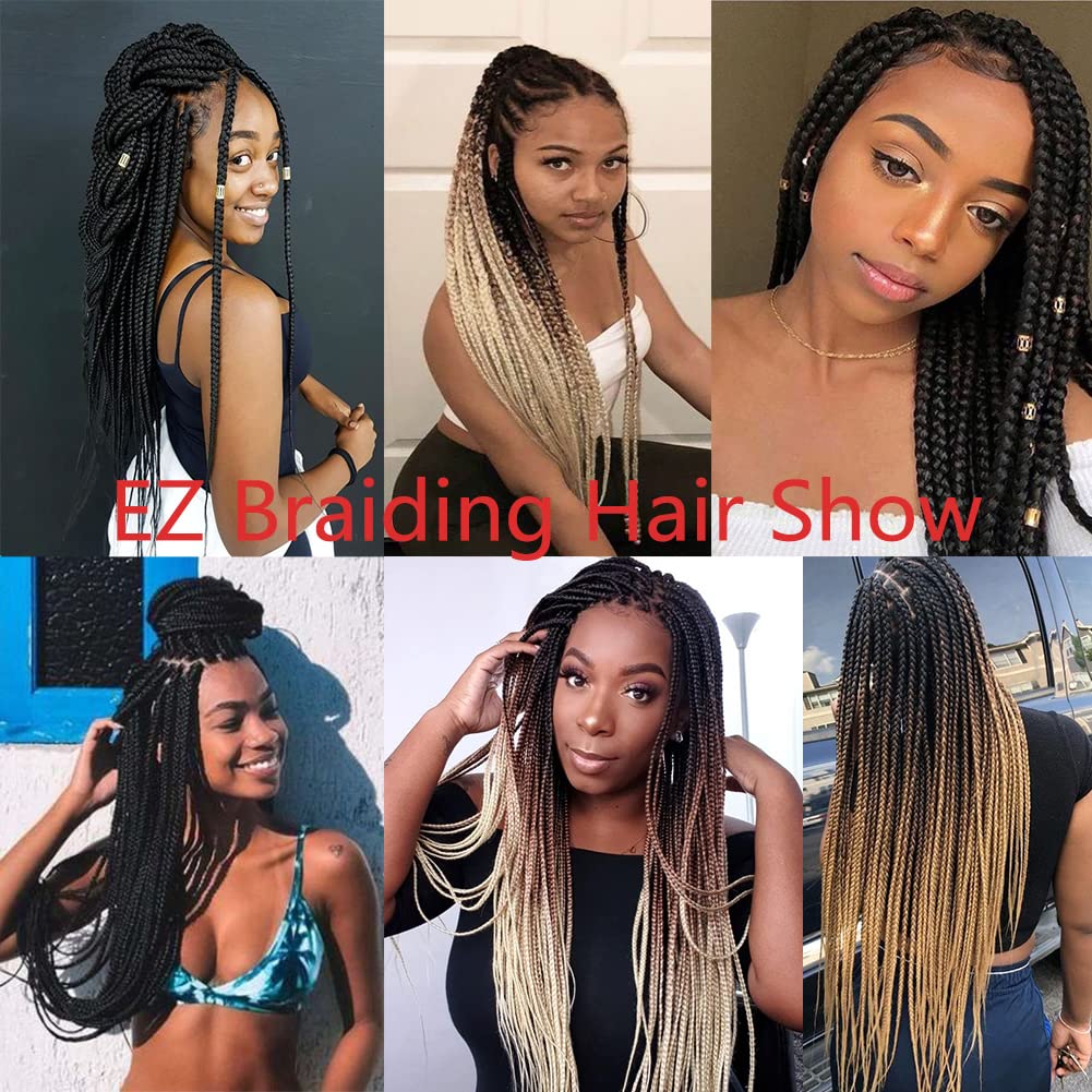 20 Inch 6 Packs Pre-stretched EZ Braiding Hair Extensions Yaki Texture Professional Crochet Braids Hair Hot Water Setting Synthetic Hair for Twist