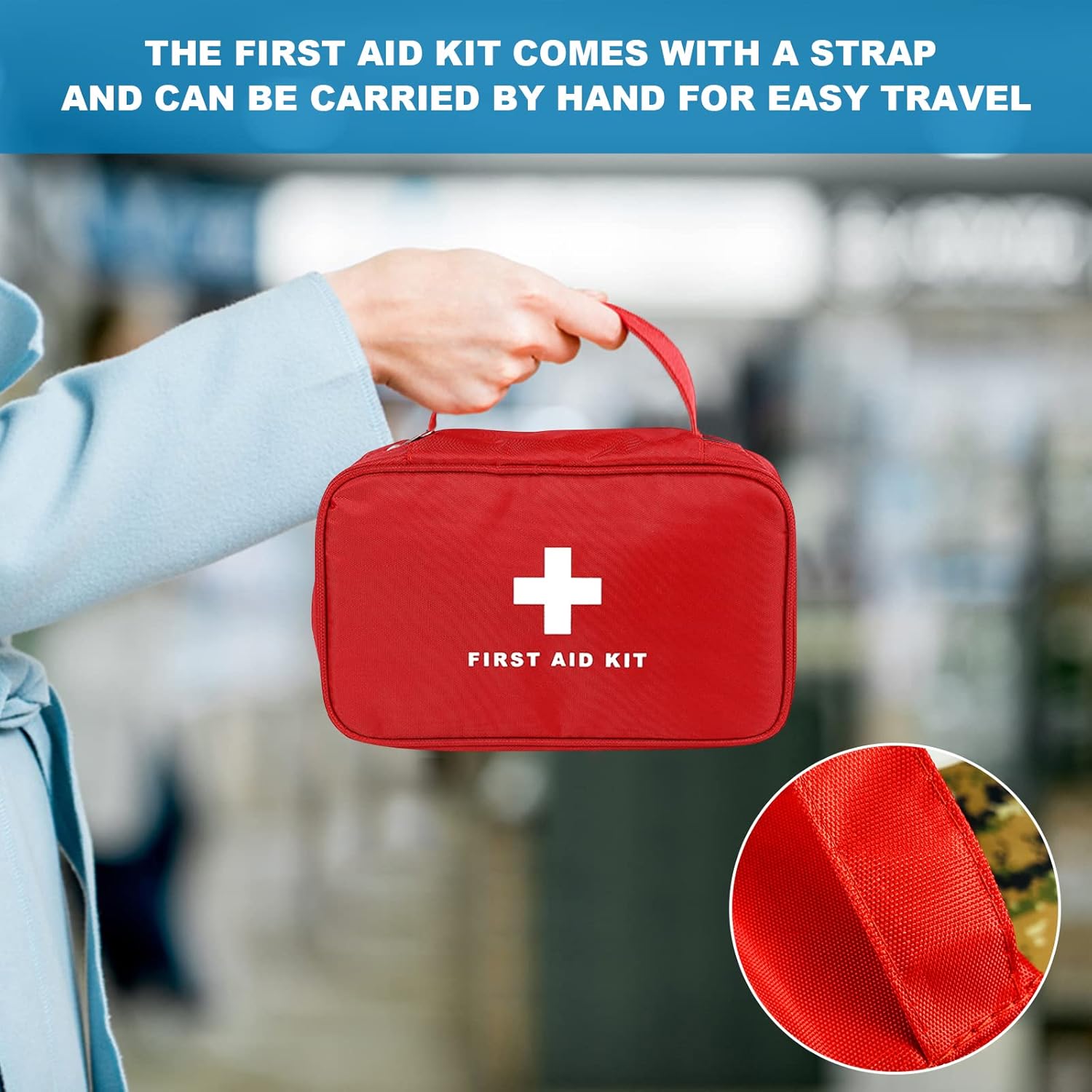 AOUTACC Bolsa de primeros auxilios vacía, impermeable, duradera, bolsa vacía con cremallera, bolsa de emergencia para primeros auxilios para el