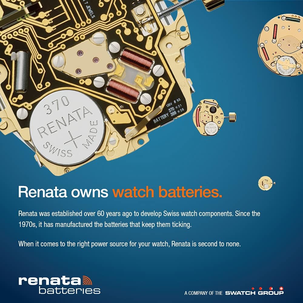 Renata Batteries Batería de reloj de óxido de plata 391 (paquete de 5)
