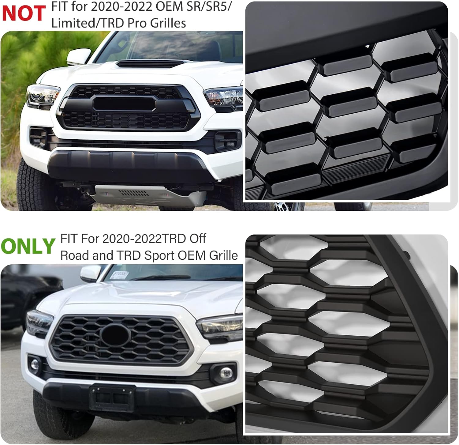 Luces LED para parrilla 2020 2021 2022 2022 2023 Tacoma TRD Off Road y Sport OEM Grill Raptor luces (luces ámbar)