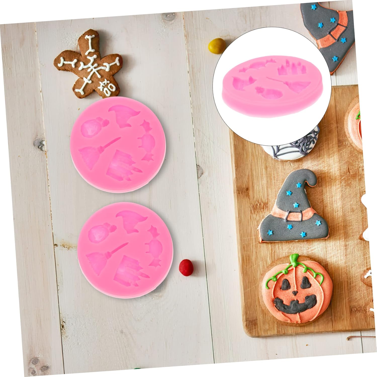 NOLITOY 4 Pcs Fondant Silicone Mold Letter Mold Molds for Chocolate Cake Baking Supplies Alphabet Mold Ghost Decor Halloween Chocolate Molds