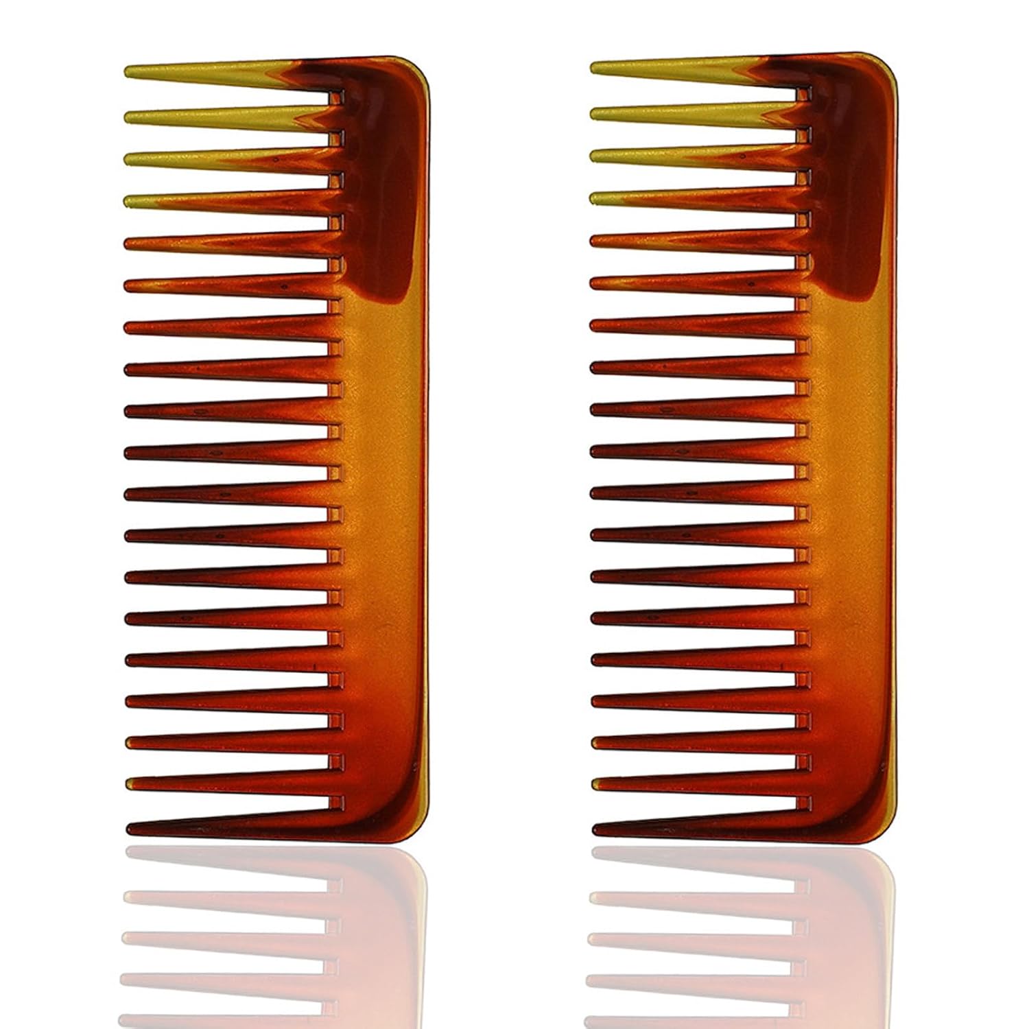 2 peines de dientes anchos, peine desenredante de cabello grande de 6.3 pulgadas, peine de ducha para cabello rizado, cabello húmedo y seco, sin