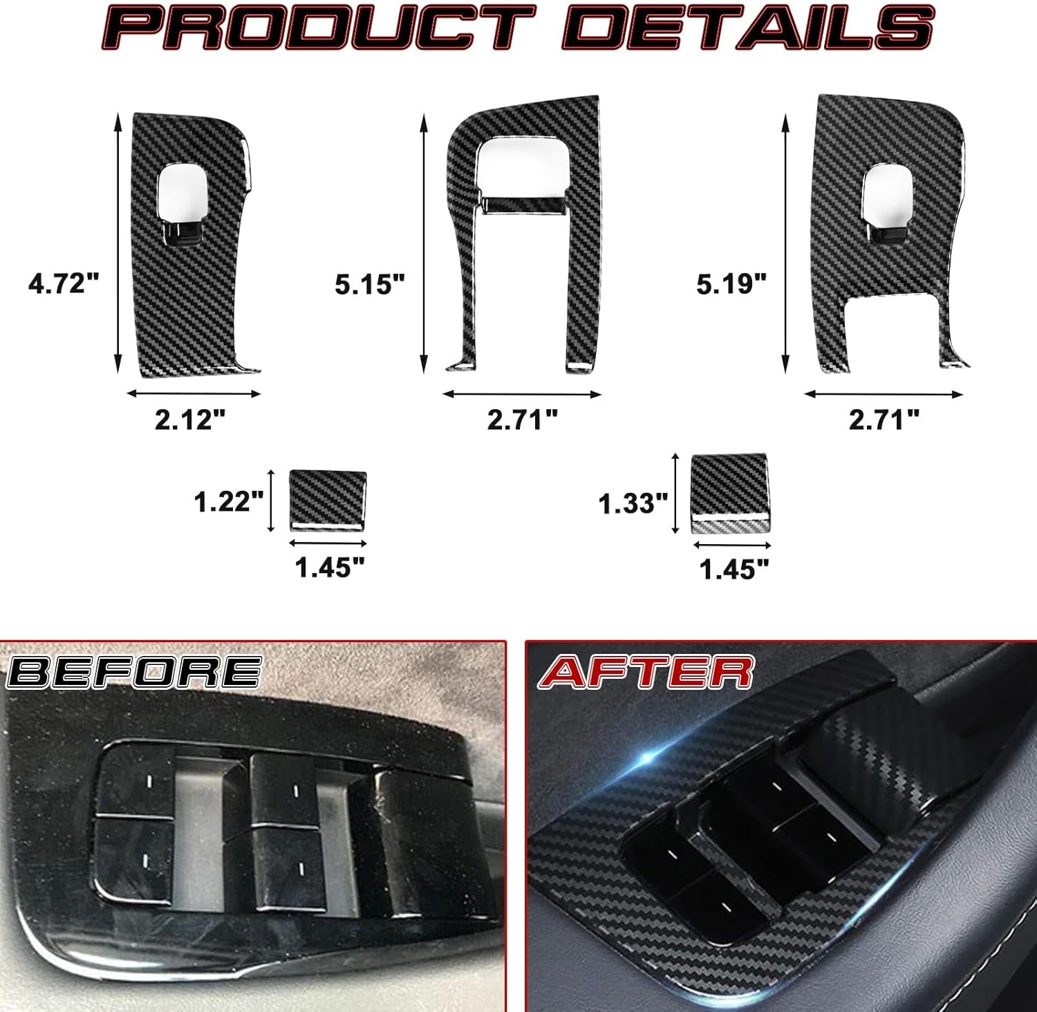 Xotic Tech – Tablero de consola central para interior de automóvil, tira de puerta, panel de dirección, palanca de cambios de paleta, cubierta de