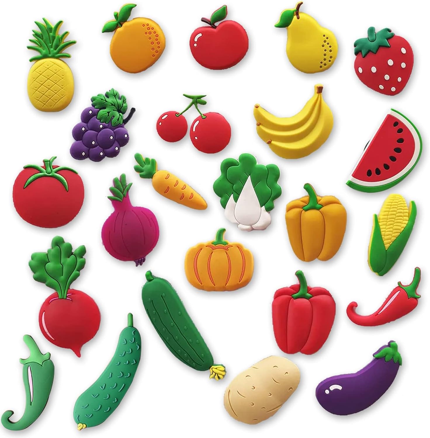 Imanes de frutas para nevera, imanes para refrigerador, pizarra blanca de frutas, calcomanías magnéticas para decoración del hogar, 24 piezas
