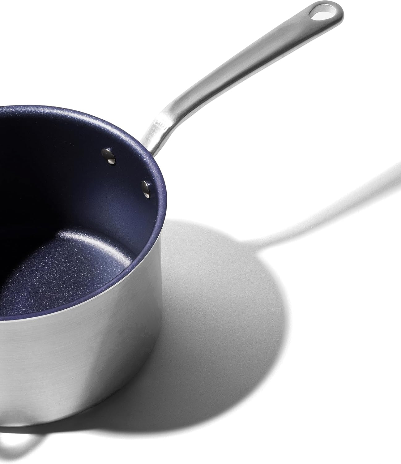 Made In Utensilios de cocina – Sartén antiadherente de 4 cuartos de galón – Azul puerto – Cacerola antiadherente revestida de acero inoxidable de 5