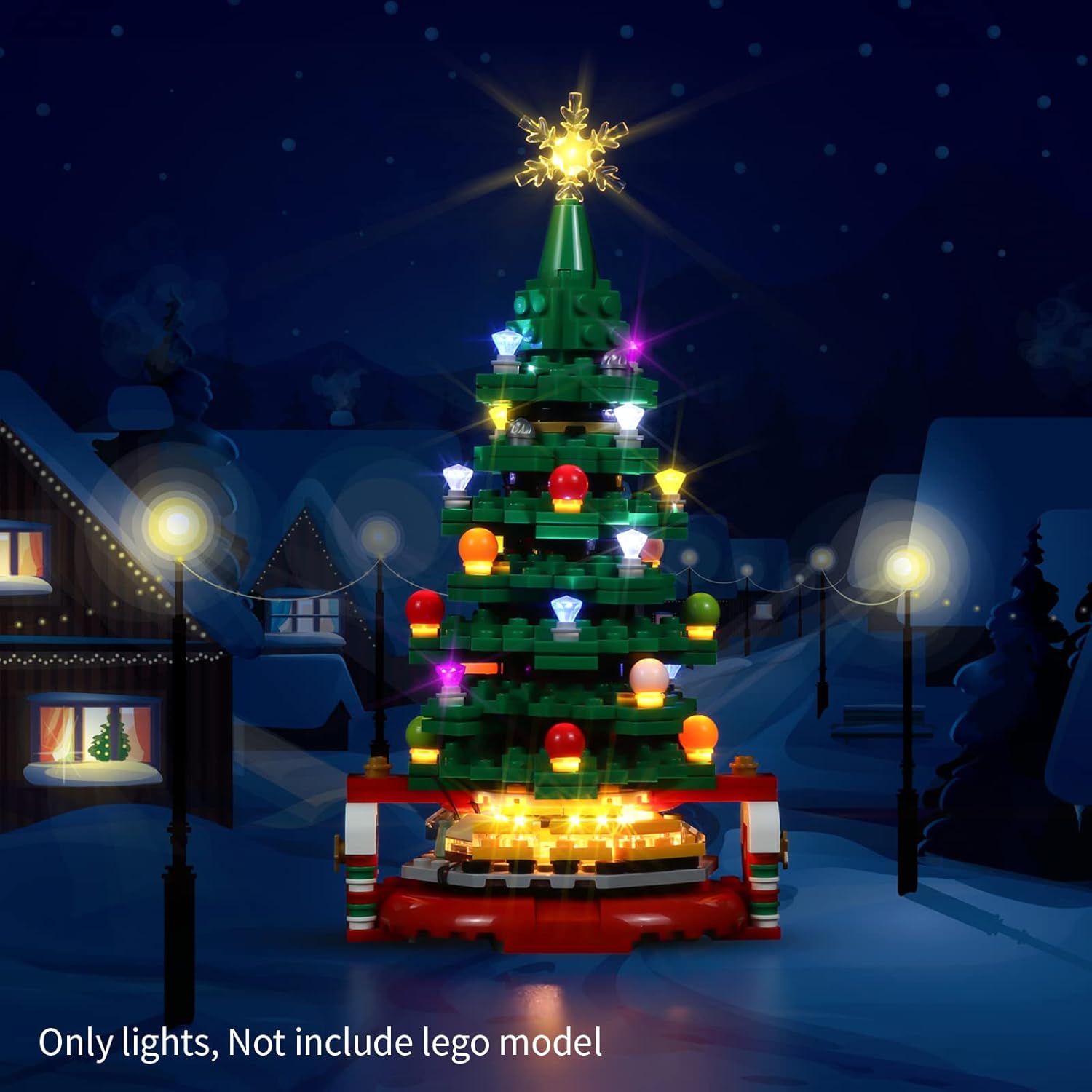 cooldac Kit de luces para árbol de Navidad Lego 40338 Creator, kit de iluminación compatible con Lego 40338 sin modelo de bloque de construcción,