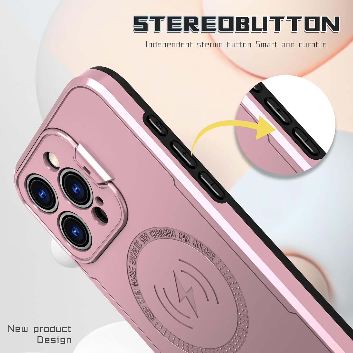 Asuwish Funda de teléfono para iPhone 15 Pro de 6.1 pulgadas con protector de pantalla de vidrio templado Magsafe y soporte delgado, funda rígida