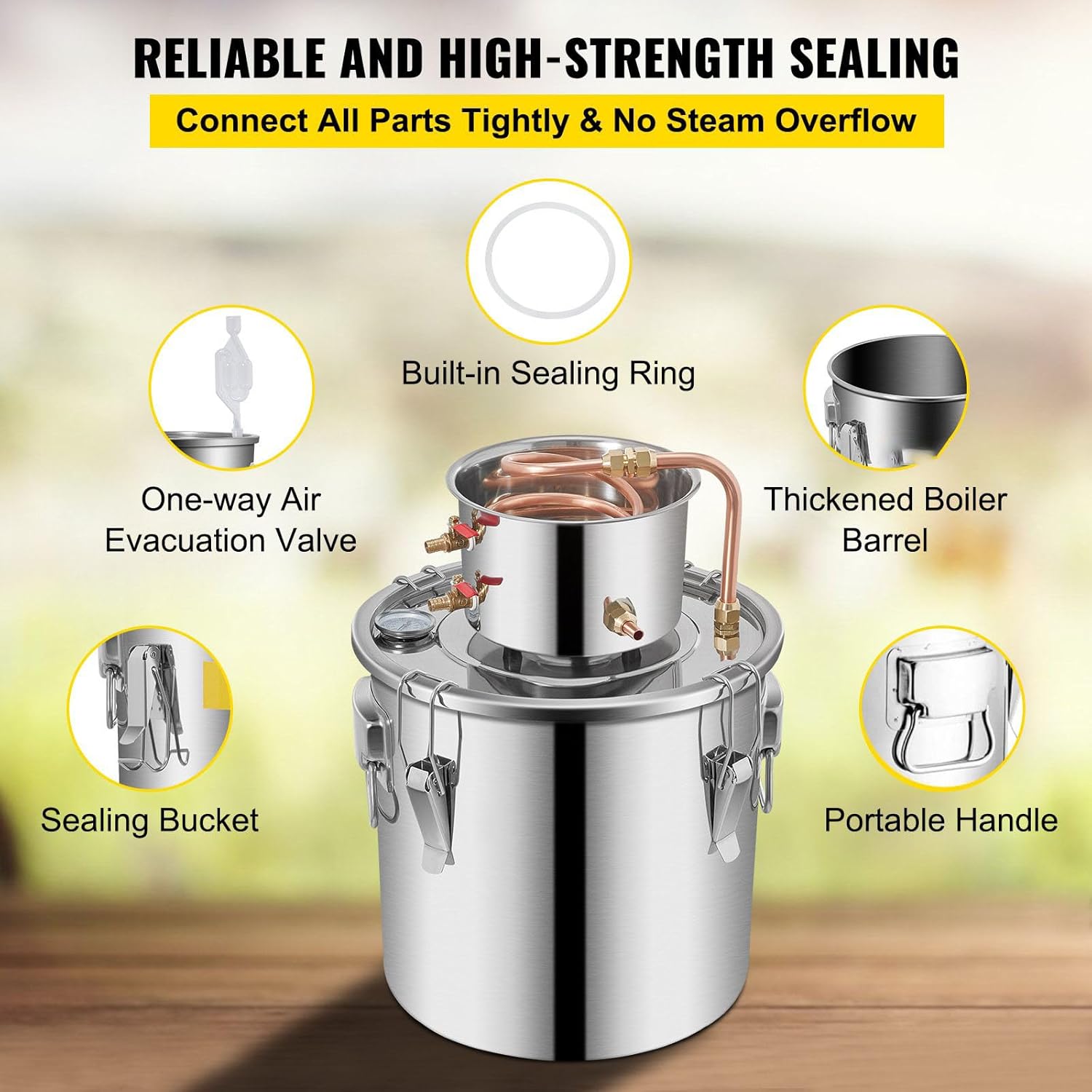 Moonshine Still de 9.6 galones con bomba de circulación, tubo de cobre, termómetro – Kit de destilación de alcohol DIY