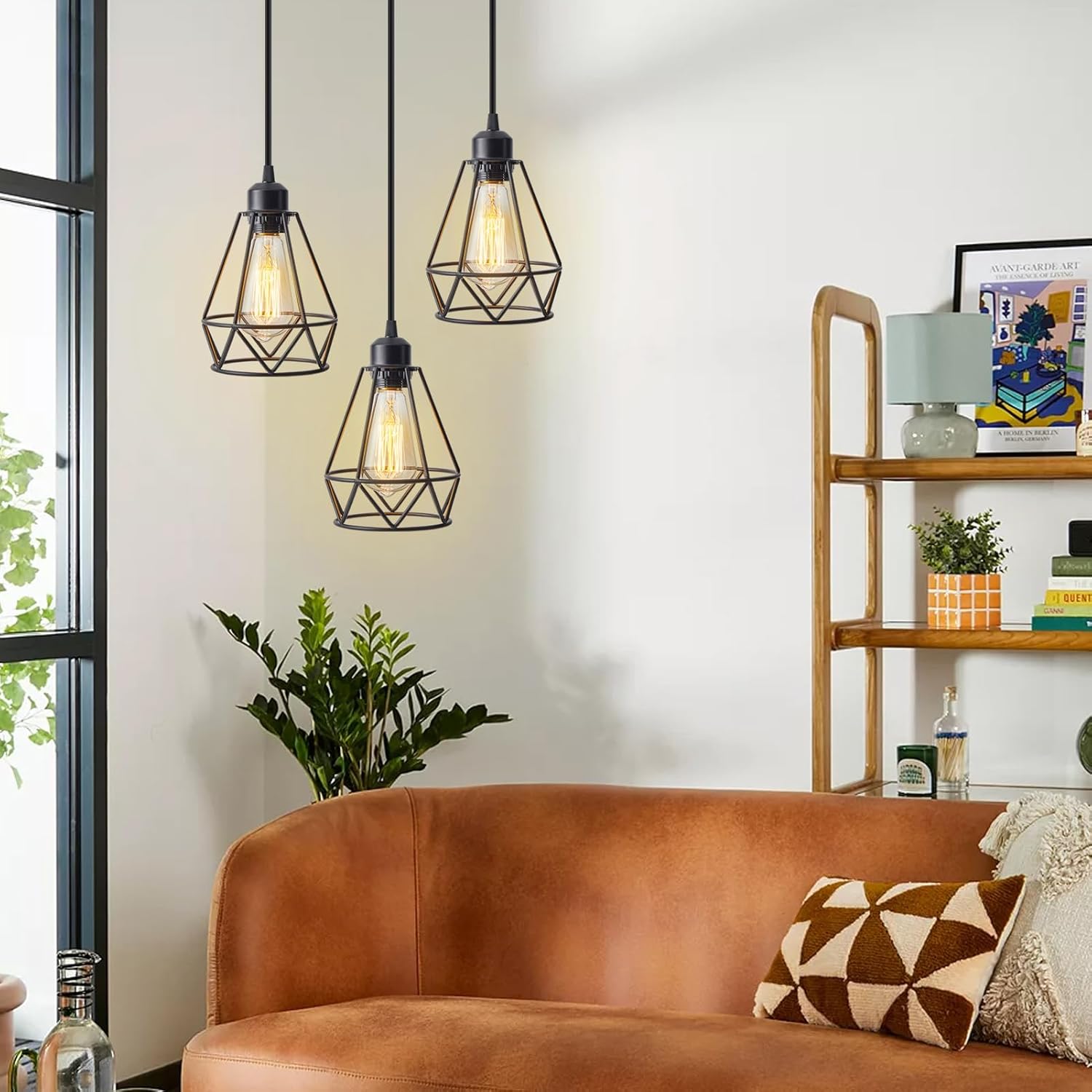 YXTH Lámpara colgante de 3 luces, iluminación colgante colgante de granja, lámpara colgante de isla de cocina industrial ajustable, lámpara de techo