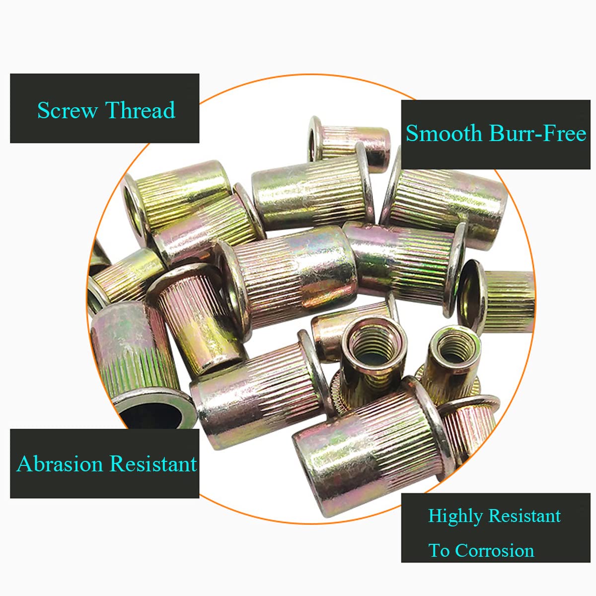 30 piezas de arandelas de aluminio CNC Billet, pernos de acero inoxidable, tuercas remachables de acero al carbono para parachoques guardabarros,