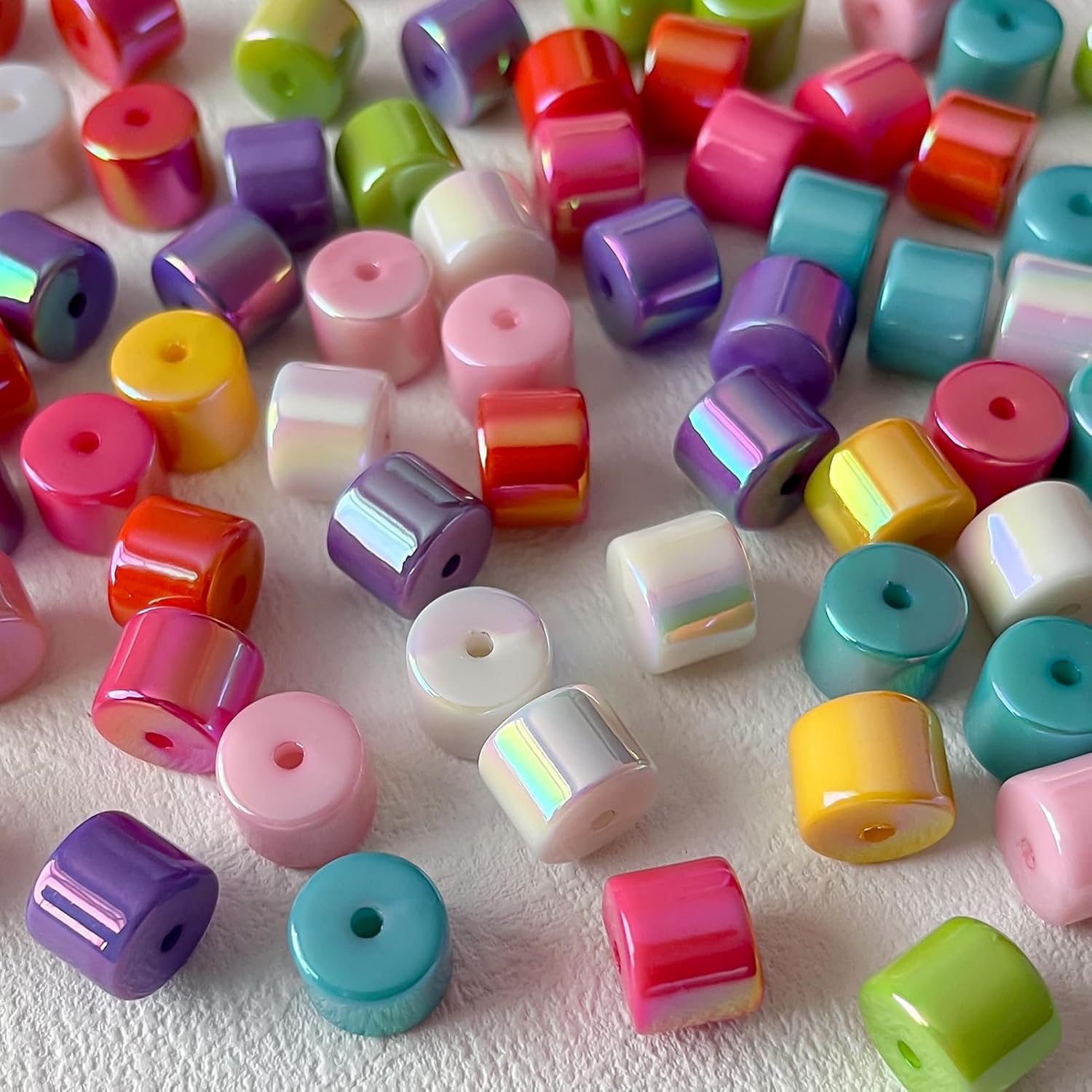 Cuentas acrílicas coloridas de acrílico para abdominales, cuentas espaciadoras sueltas de colores para bricolaje, cadena de teléfono, llavero,