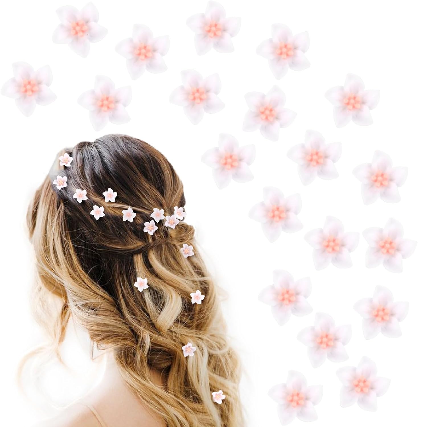 20 pinzas pequeñas para el pelo de flores para niñas y mujeres, lindos clips de flores para el cabello, pasadores de pelo de boda, accesorios para