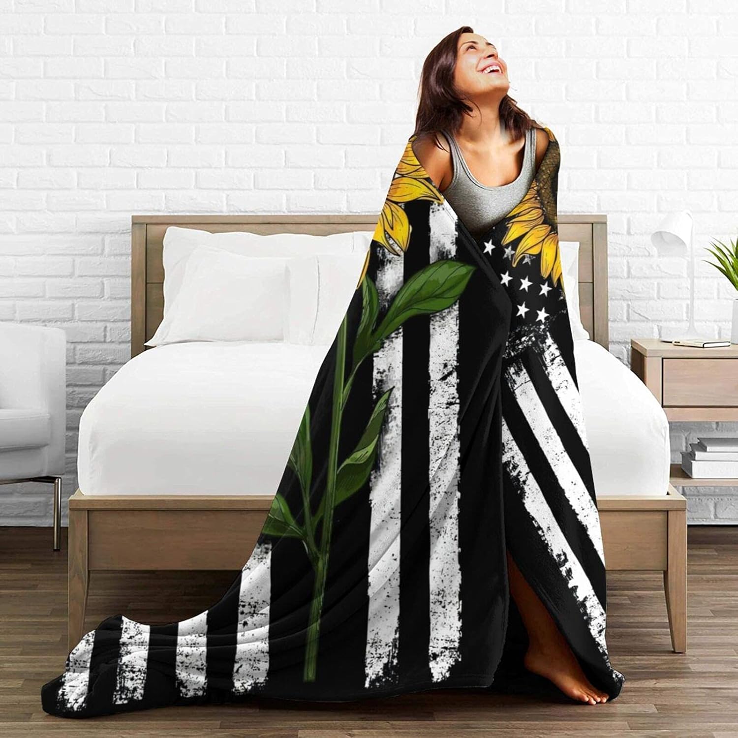 Mantas de regalo de girasol para mujer, mantas de girasol para mujer, mantas de forro polar de 50 x 60 pulgadas, regalos para mi esposa, novia, mamá