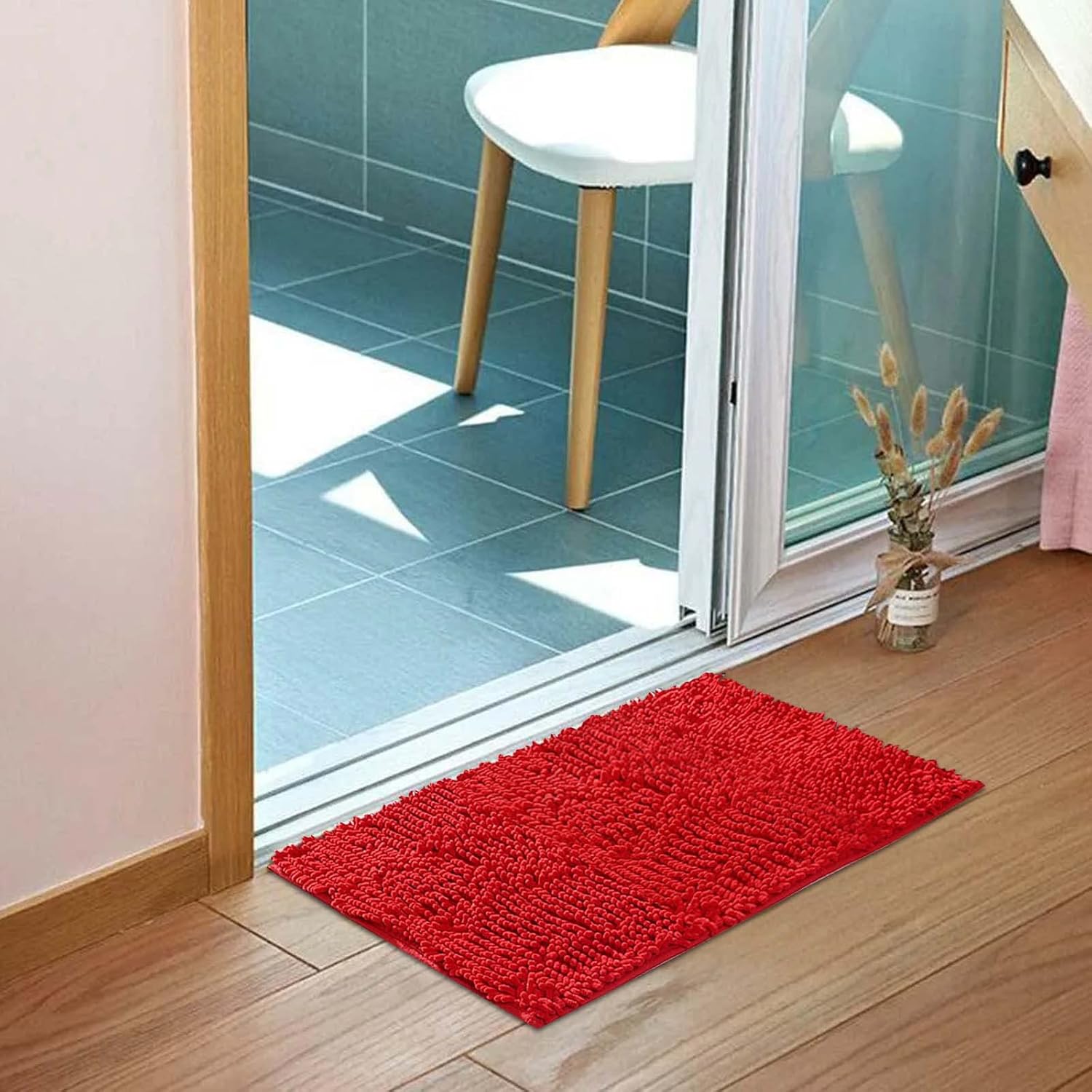Alfombras de baño de 32 x 20 pulgadas, suaves, antideslizantes, absorbentes, de secado rápido, alfombra de baño de felpilla esponjosa, lavable y