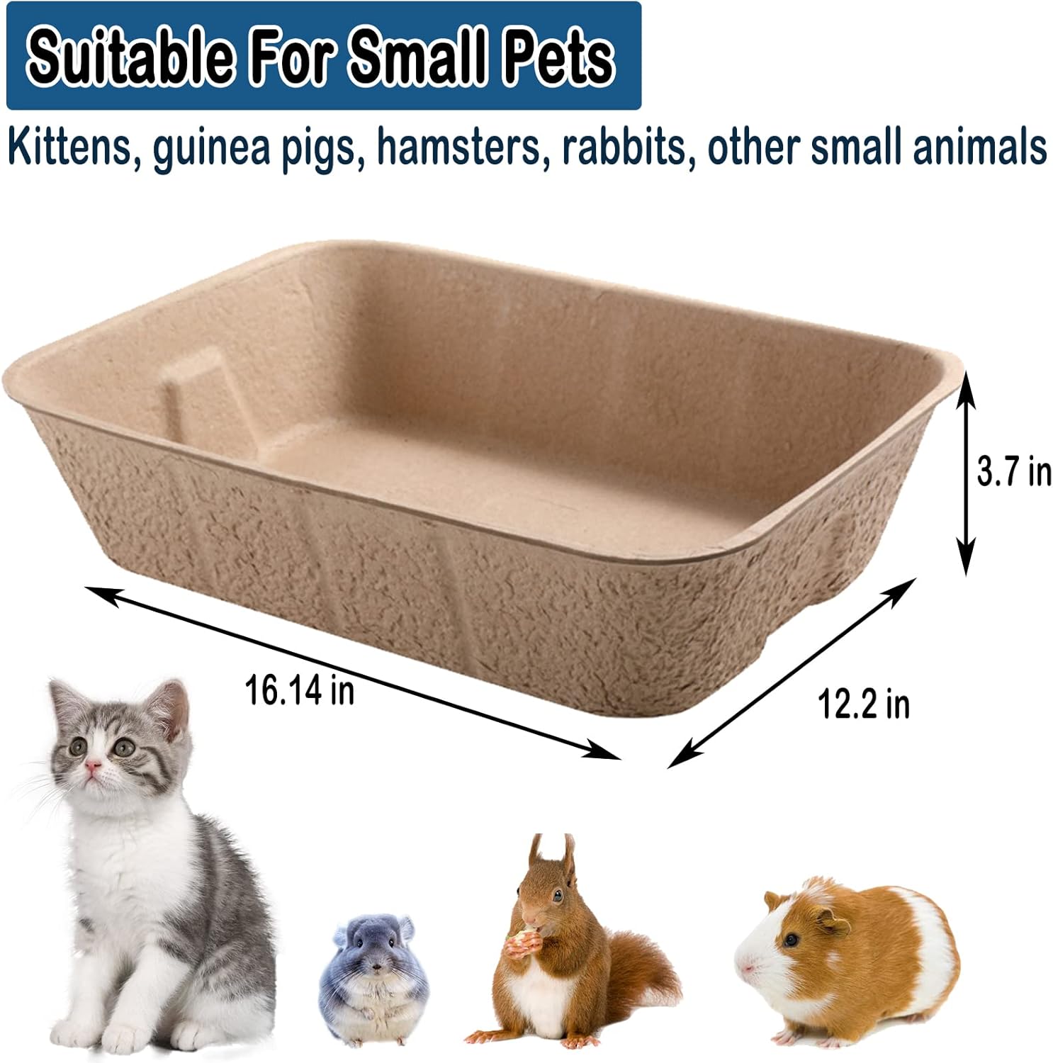 PINVNBY 8 Pcs Disposable Litter Boxes for Cats Paper Cat Litter Trays Cardboard Liner Tray for Kitty, Rabbit and Other Small Animal Indoor Outdoor