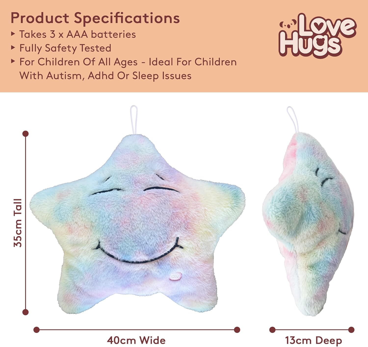 LoveHugs Juguetes sensoriales de peluche con estrellas musicales, juguetes sensoriales para autismo, juguetes para recién nacidos, juguetes