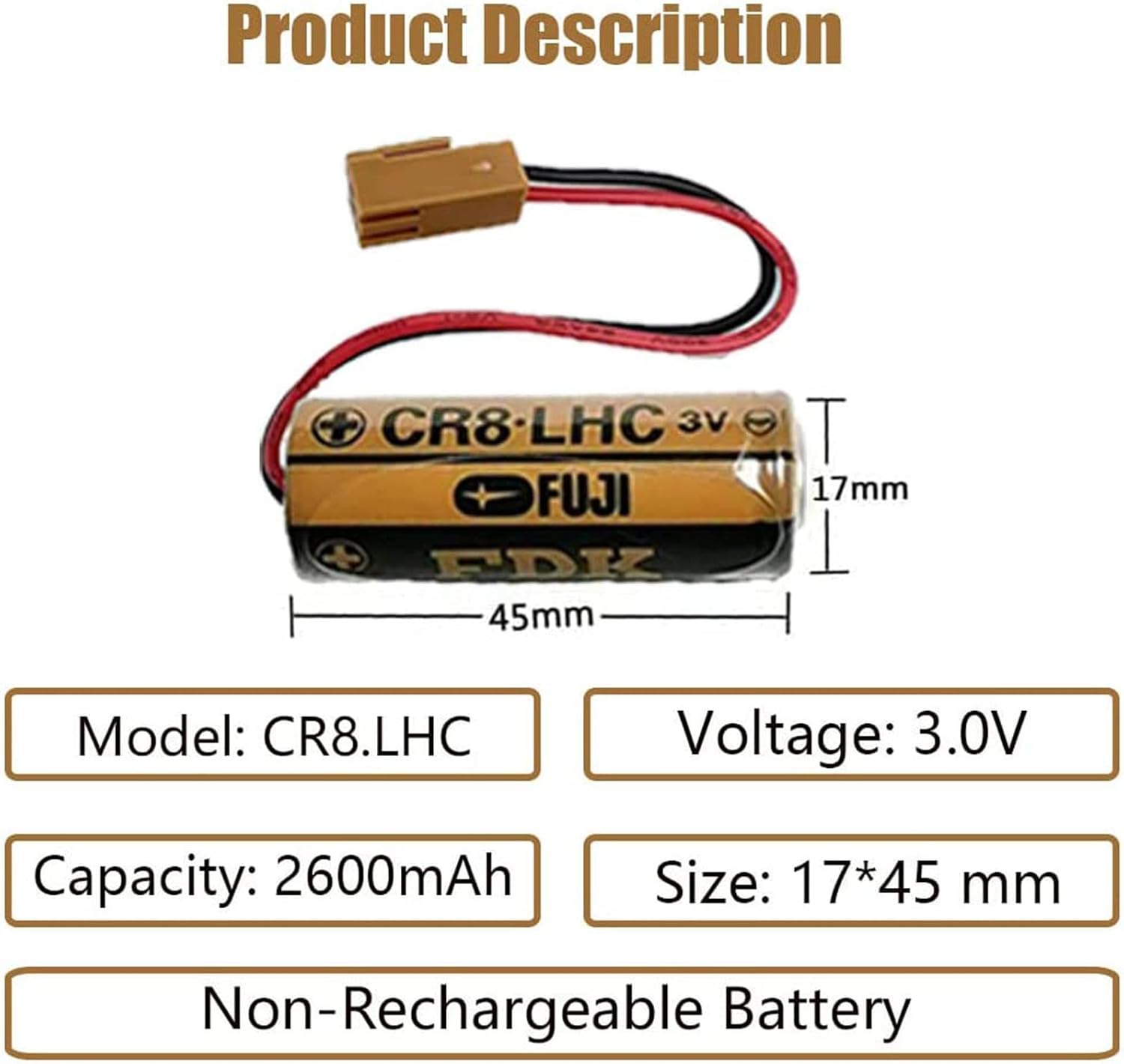 WELLVEUSPaquete de 15 unidadesCR8.LHC 3V 2600mAh para Fuji FDK CR8-LHC, CR8-LHC 3V Batería Toto, Fuji CR8-LHC Batería 3V Flusher automático