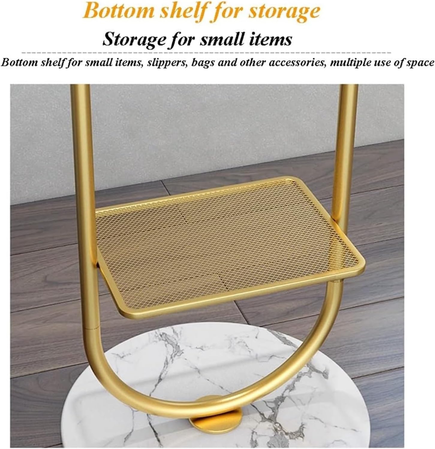 Perchero dorado para ropa, perchero con base de mármol estable para abrigos, sombreros, bufandas, ropa y bolsos, para el hogar, dormitorio, hotel y