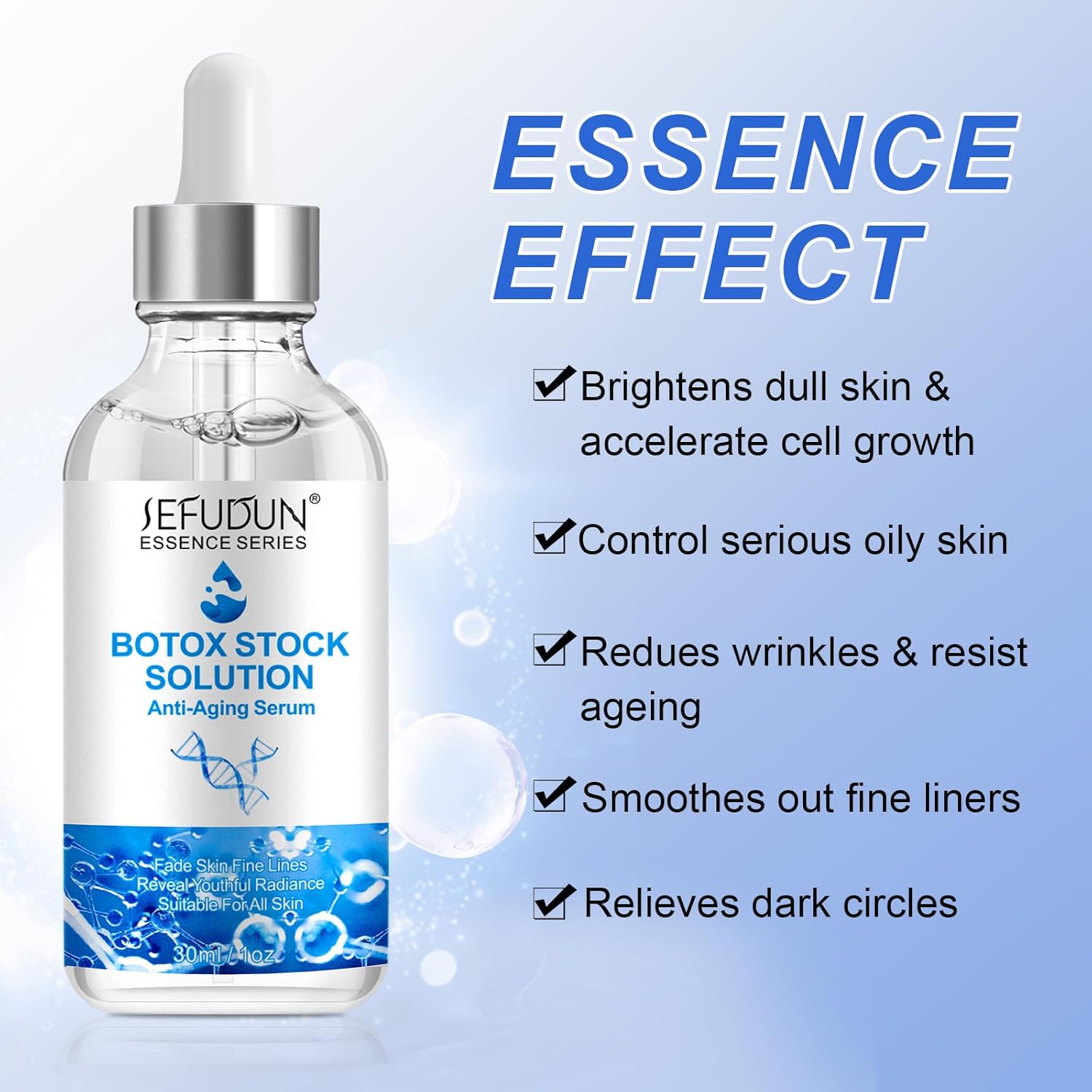 Botox Stock Solution – Suero facial Botox de 1.0 fl oz con vitamina C, Botox en una botella de ajuste facial instantáneo, suero antienvejecimiento