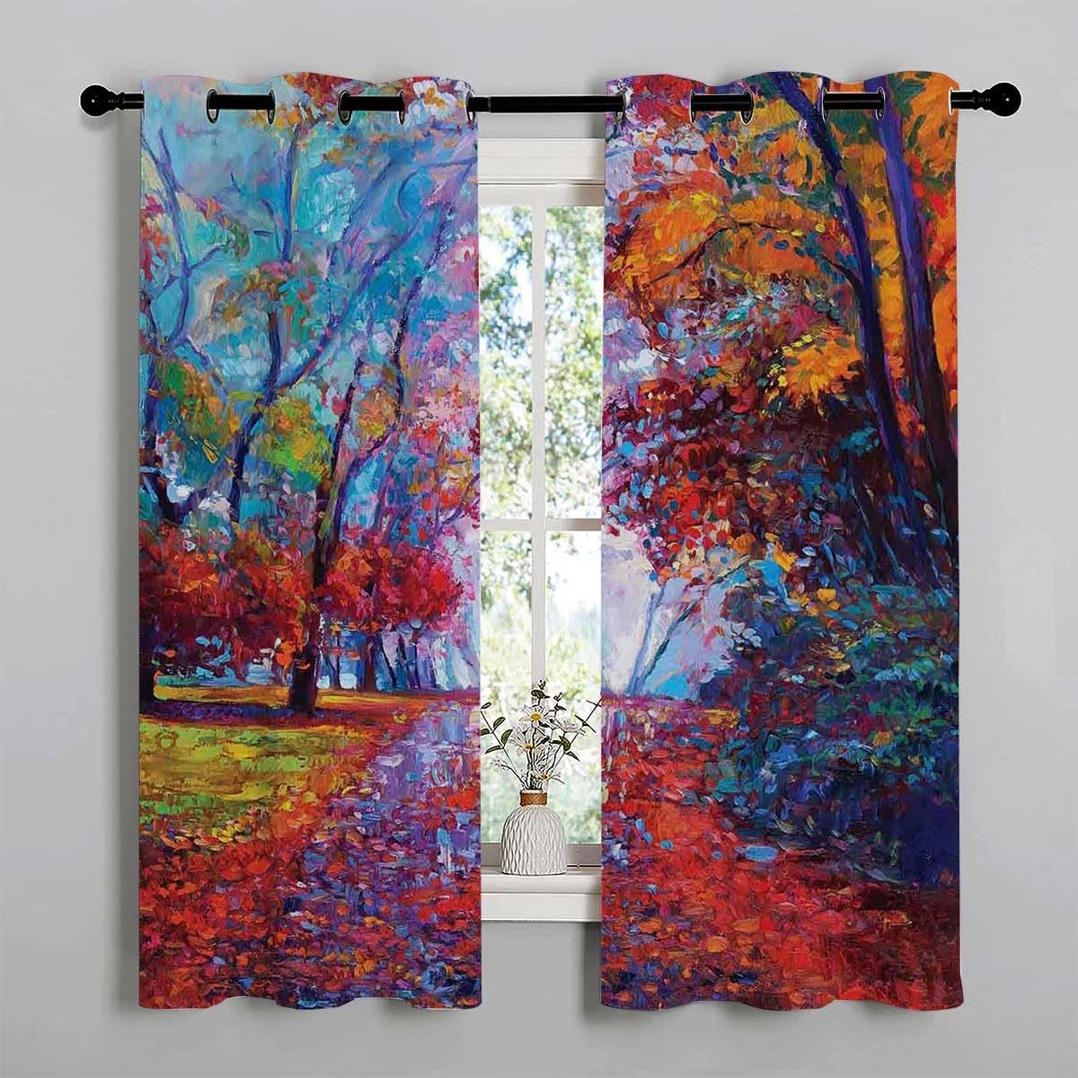 YANFENQI Cortinas para Habitacion Cortinas para Habitacion – Cortinas opacas para puerta de vidrio, material opaco de 63 pulgadas de ancho por 63